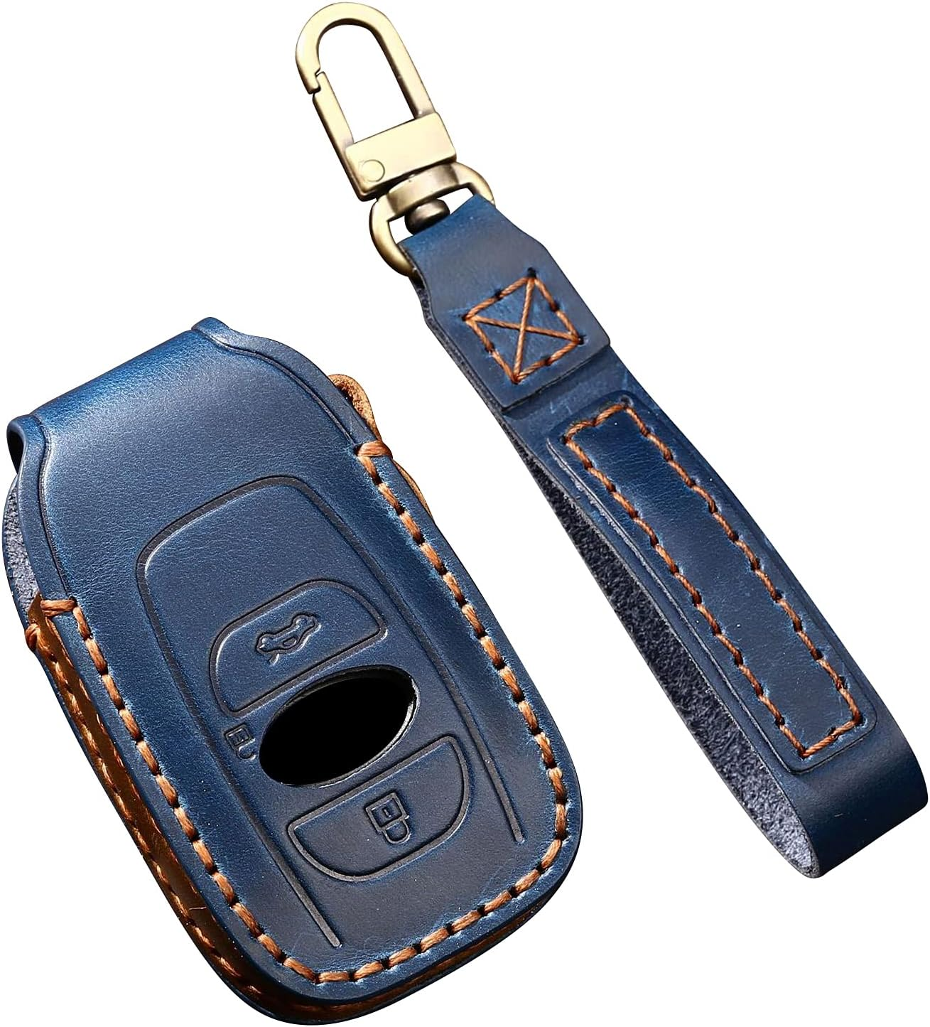 Ontto Key Case Fit for Subaru Ascent BRZ Crosstrek Forester Impreza Legacy Levorg Outback STI WRX XV Leather Remote Key Fob Cover Keyring Accessories Key Shell Keychain Key Holder Black