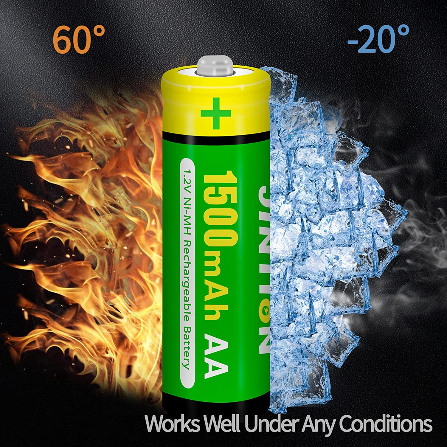 JINTION Rechargeable AA Batteries 4 Pack Double a 1.2V Ni-Mh 1500Mah Solar Light Battery High Capacity Low Self Discharge for Toys Remote Lights Solar Lights image number 3