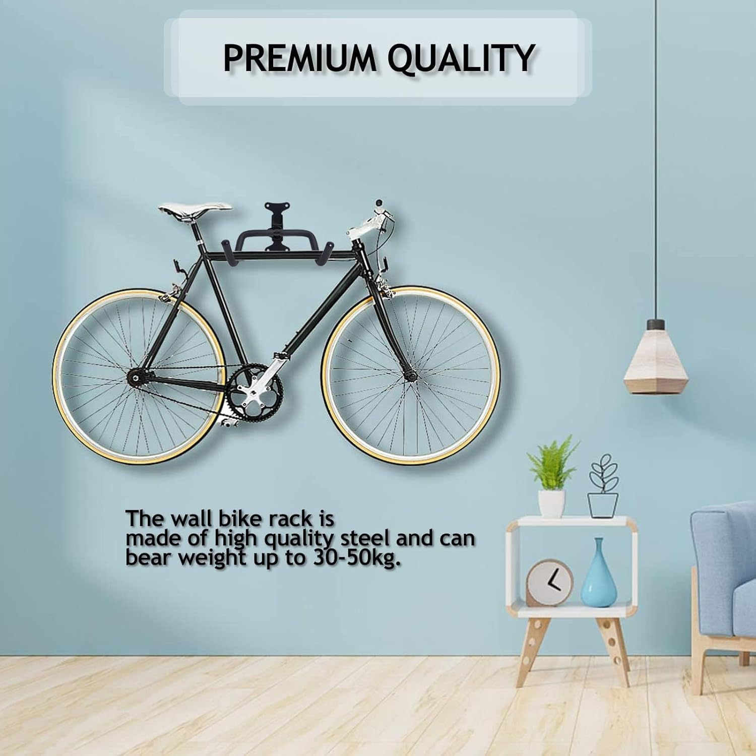 Bike Wall Mount Hanger, Telescopic and Adjustable, Suitable for Mountain, Hybrid, and Road Bikes, Space-Saving Garage Storage（Black，2Set) image number 4