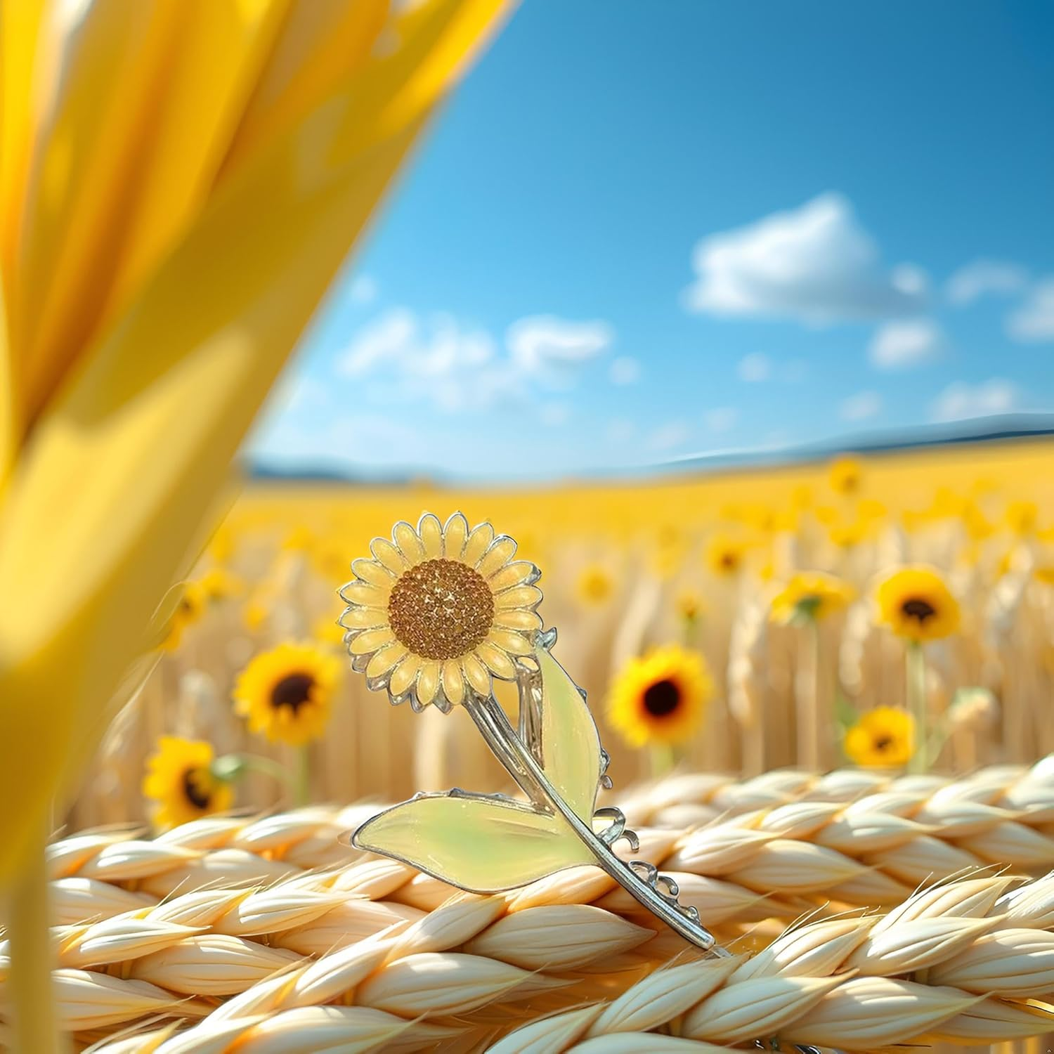 Sunflower Hair Clips Large Non-Slip Hair Clips Strong Hold Hair Accessories for Women Girls Hair Clips image number 6