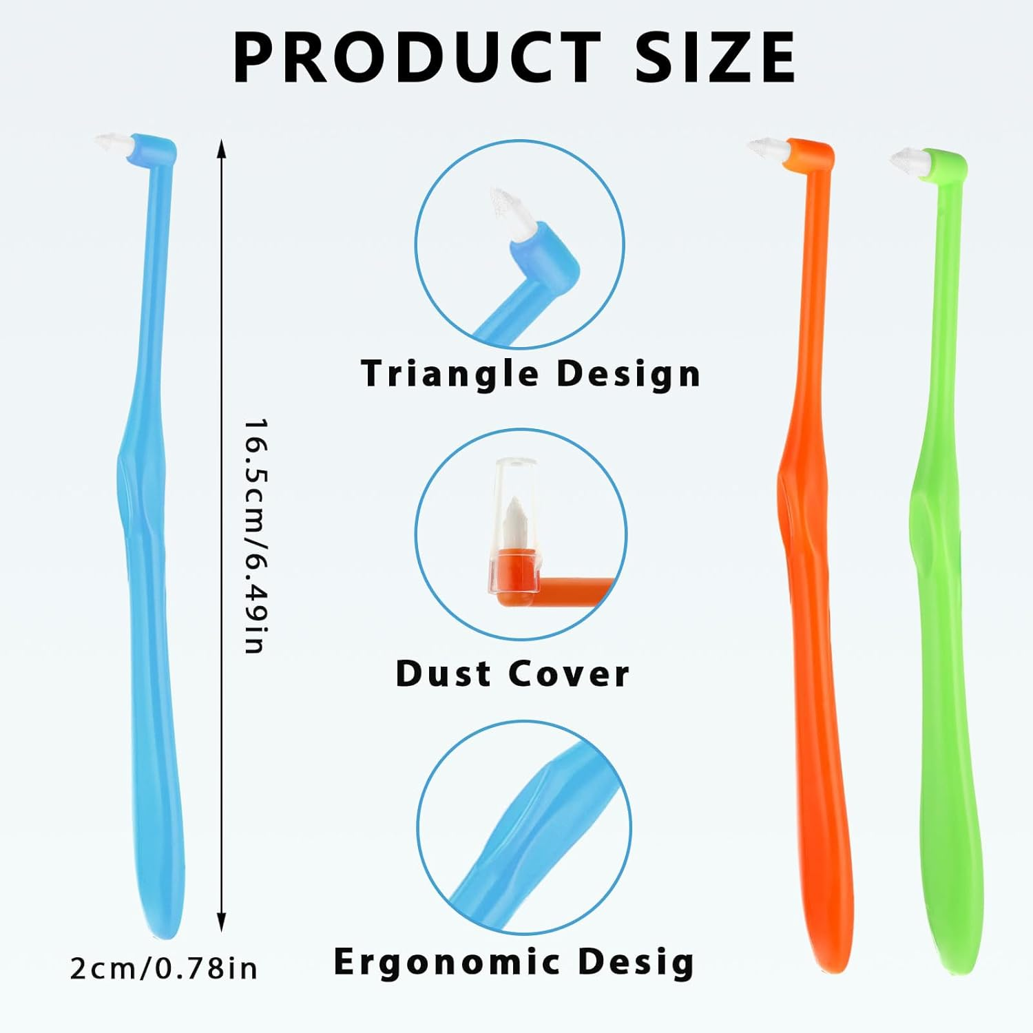 5 Pcs Single End Tuft Toothbrush for Interdental and Orthodontic Cleaning, Small Tuft Toothbrush for Back Teeth, Durable Plastic Handle Oral Hygiene Tool, Compatible with Implants, Crowns & Braces &ndash; SZTTY