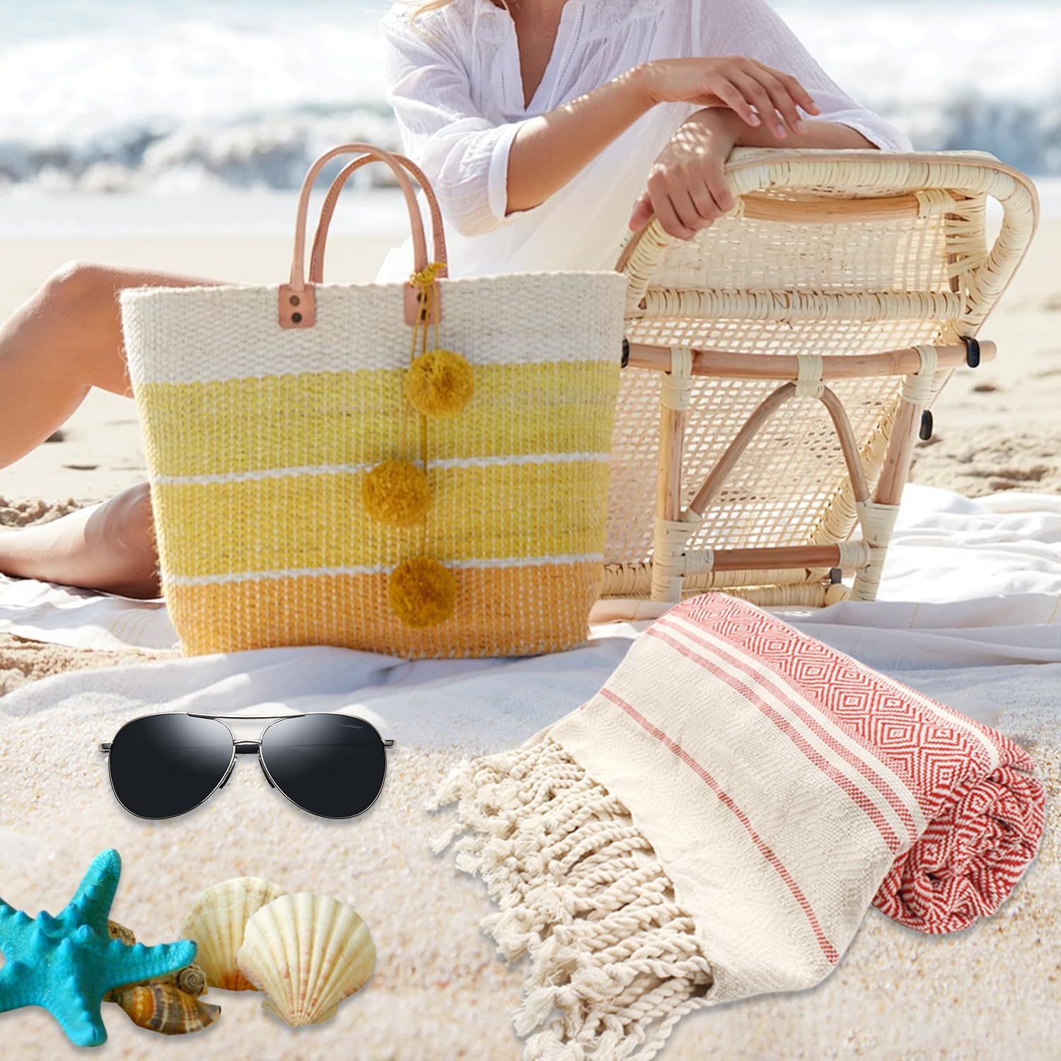 Turkish Beach Towel, Large 39"X71", Sand-Free, Extra Large Light Travel Towel, Travel Essentials, Cruise Accessories, Must-Haves for Adults, Beach Accessories, Gifts - Pink - Diamond Navy Blue image number 7