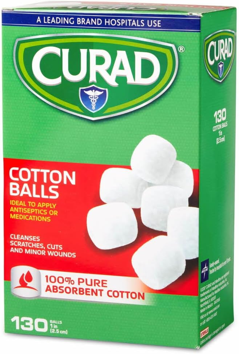 Curad CUR110163 Sterile Cotton Balls, 1", 130/Box MIICUR110163 image number 2