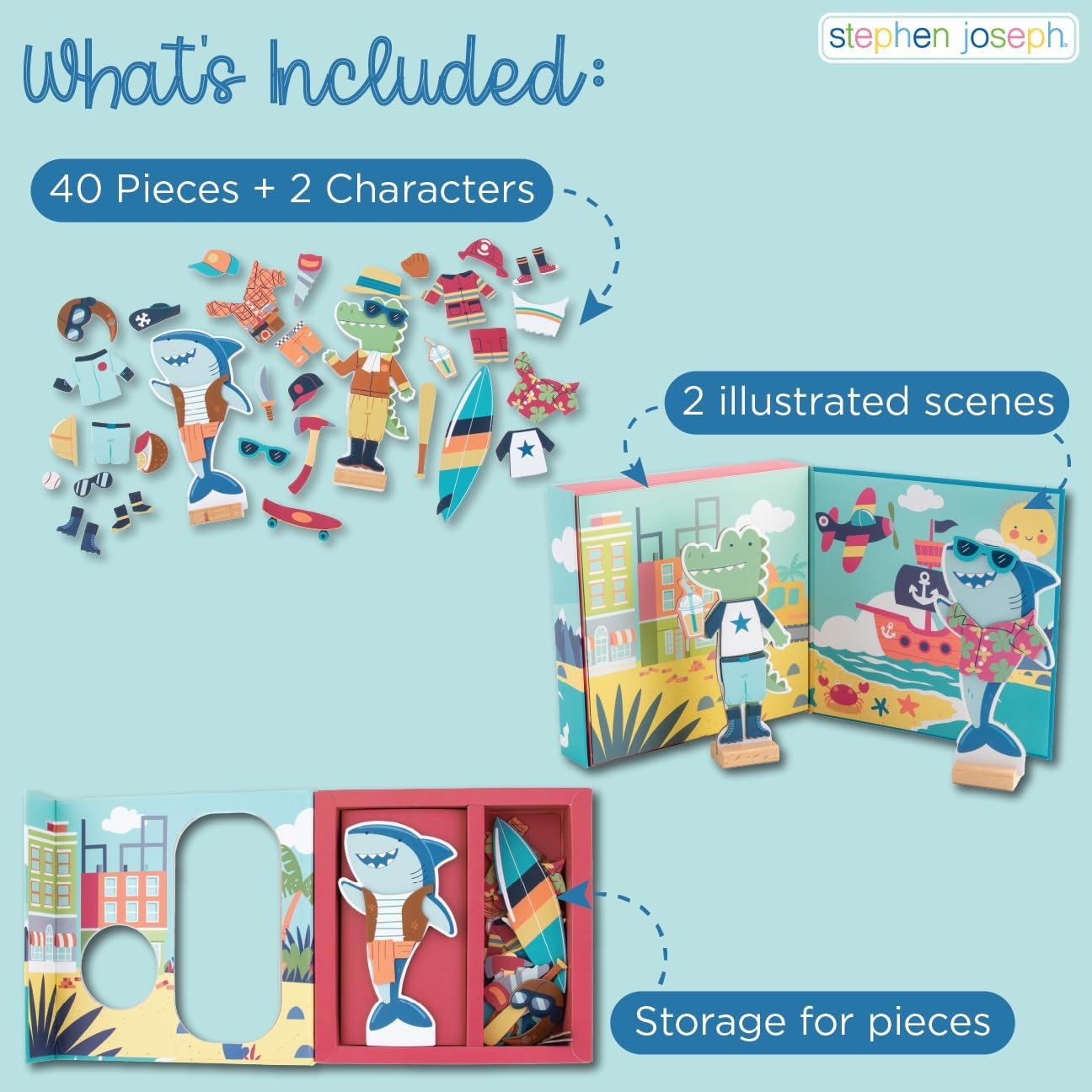 Stephen Joseph, Magnetic Dress up Doll Bunny and Mouse image number 4