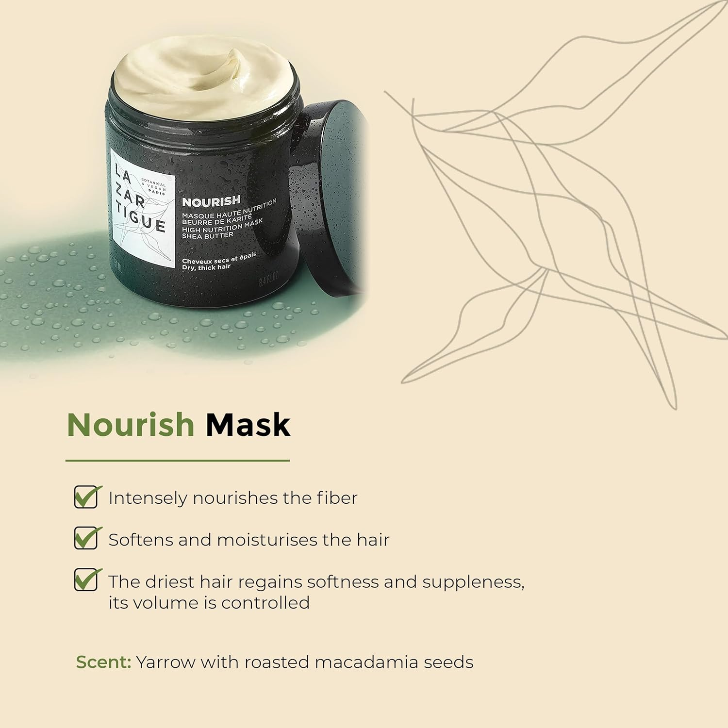 Lazartigue Nourish Mask for Women 8.4 Oz Masque image number 3