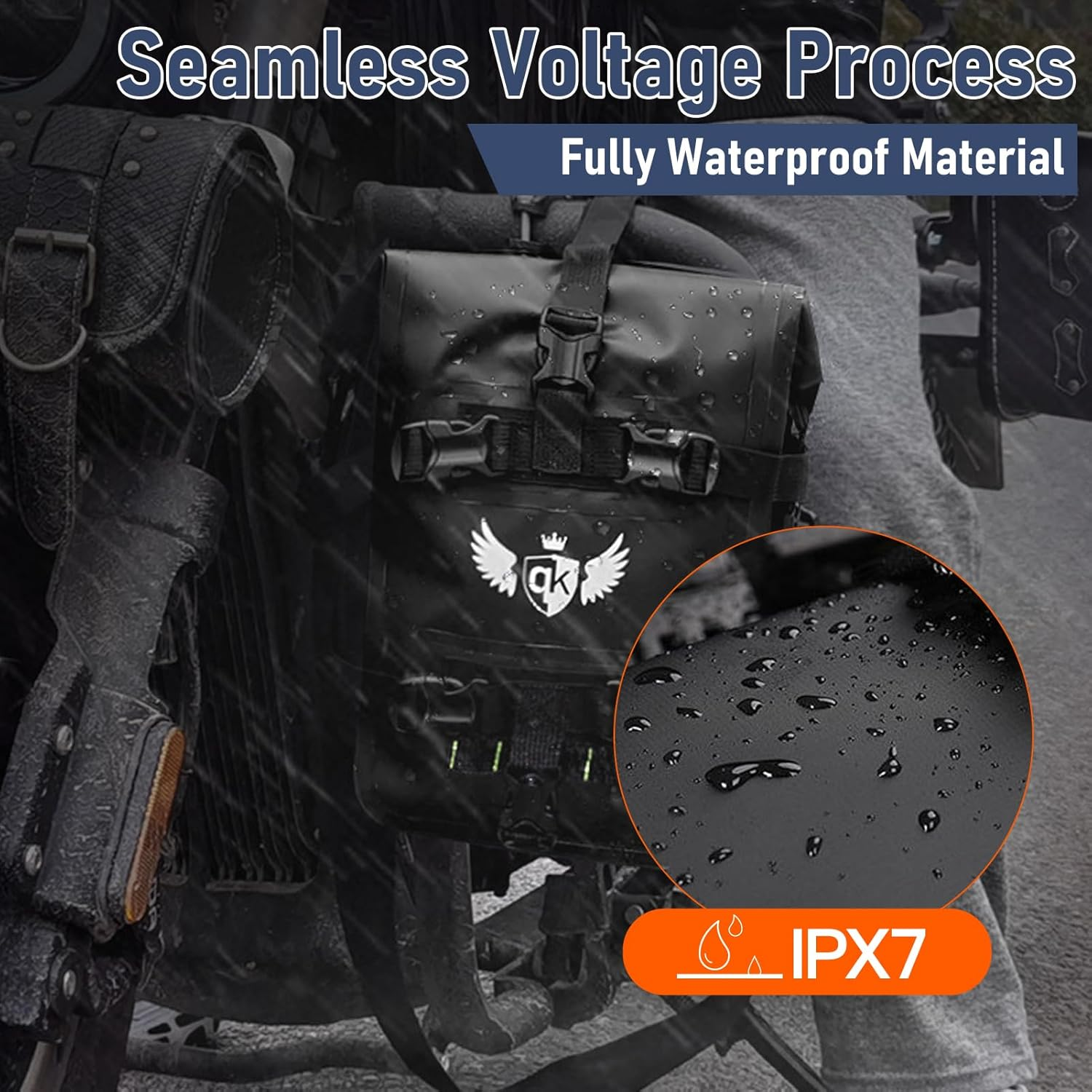 Motorcycle Bumpers Bag IPX7 Waterproof 8L Motorcycle Side Frame Bag with Shoulder Strap Waterproof Motor Crash Bar Bag for Travel