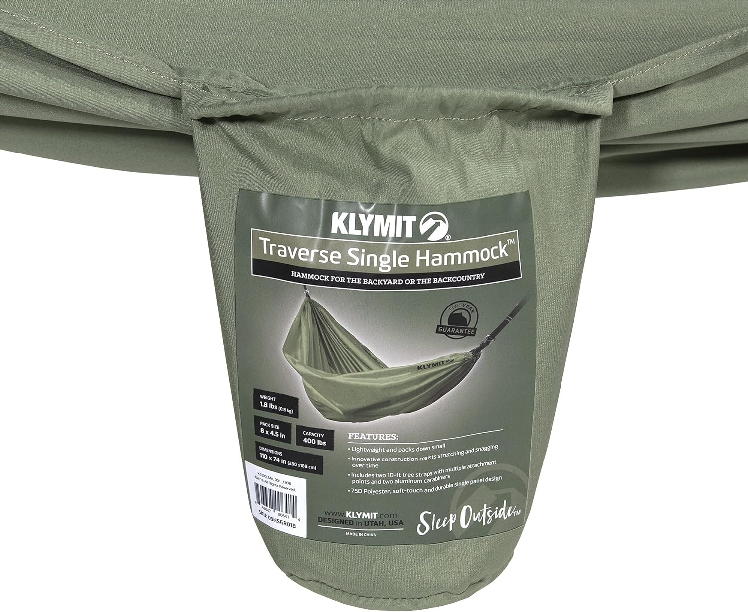 Klymit Traverse Single Hammock, Green image number 4