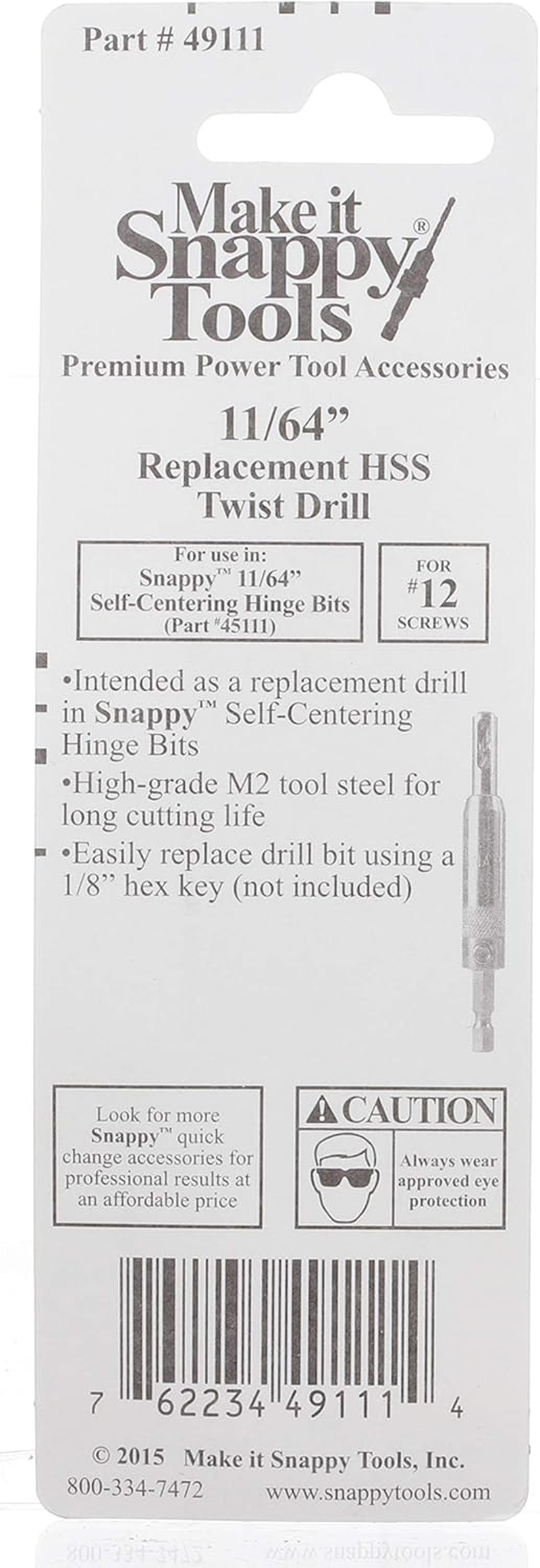 Snappy Tools 45111 Replacement High Speed Steel Drill Bit, 11/64-Inch Size