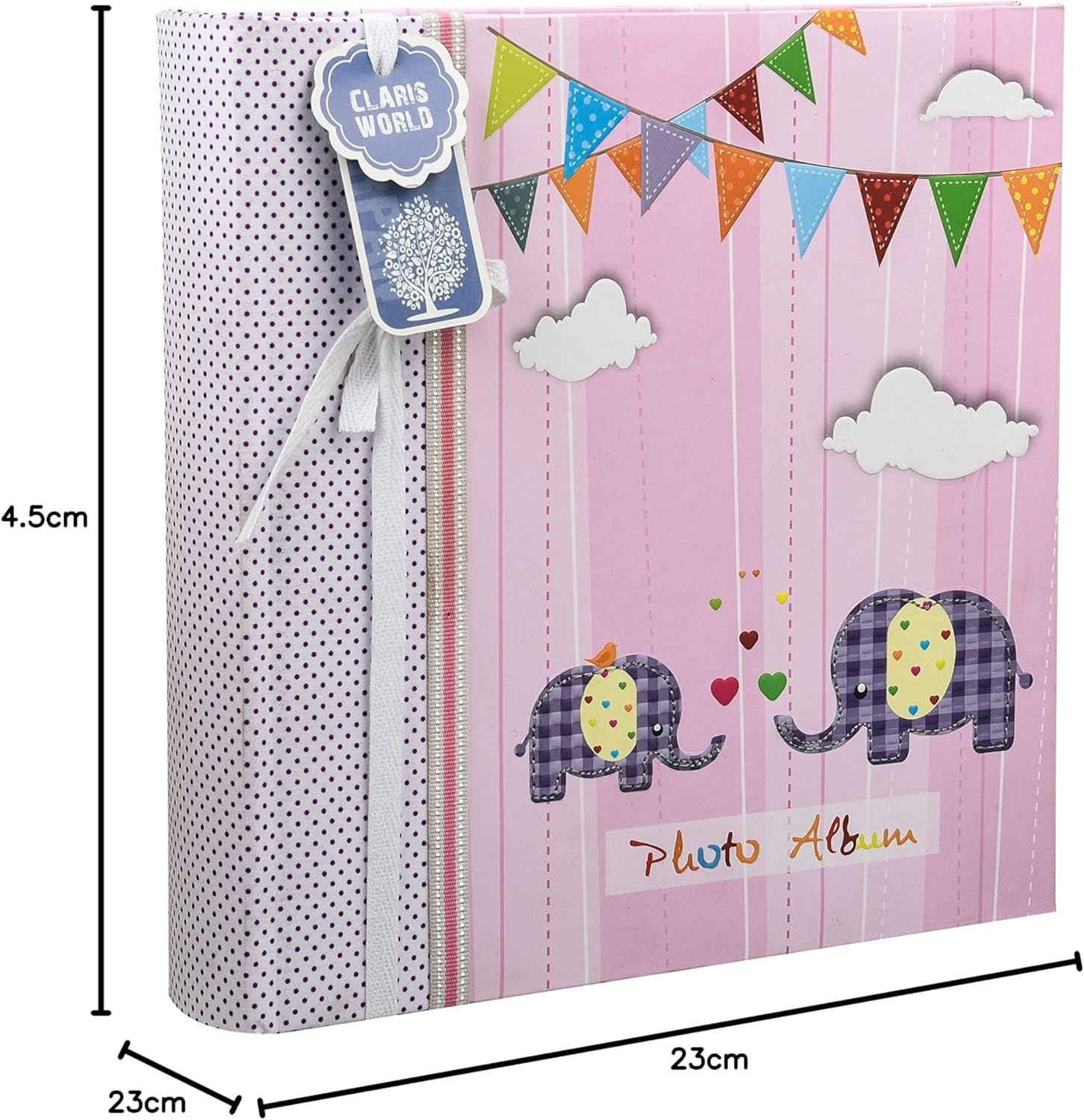 Arpan Large Baby Girl Pink Memo Slip in Photo Album 200 6X4'' Photos - Elephant Kids image number 1