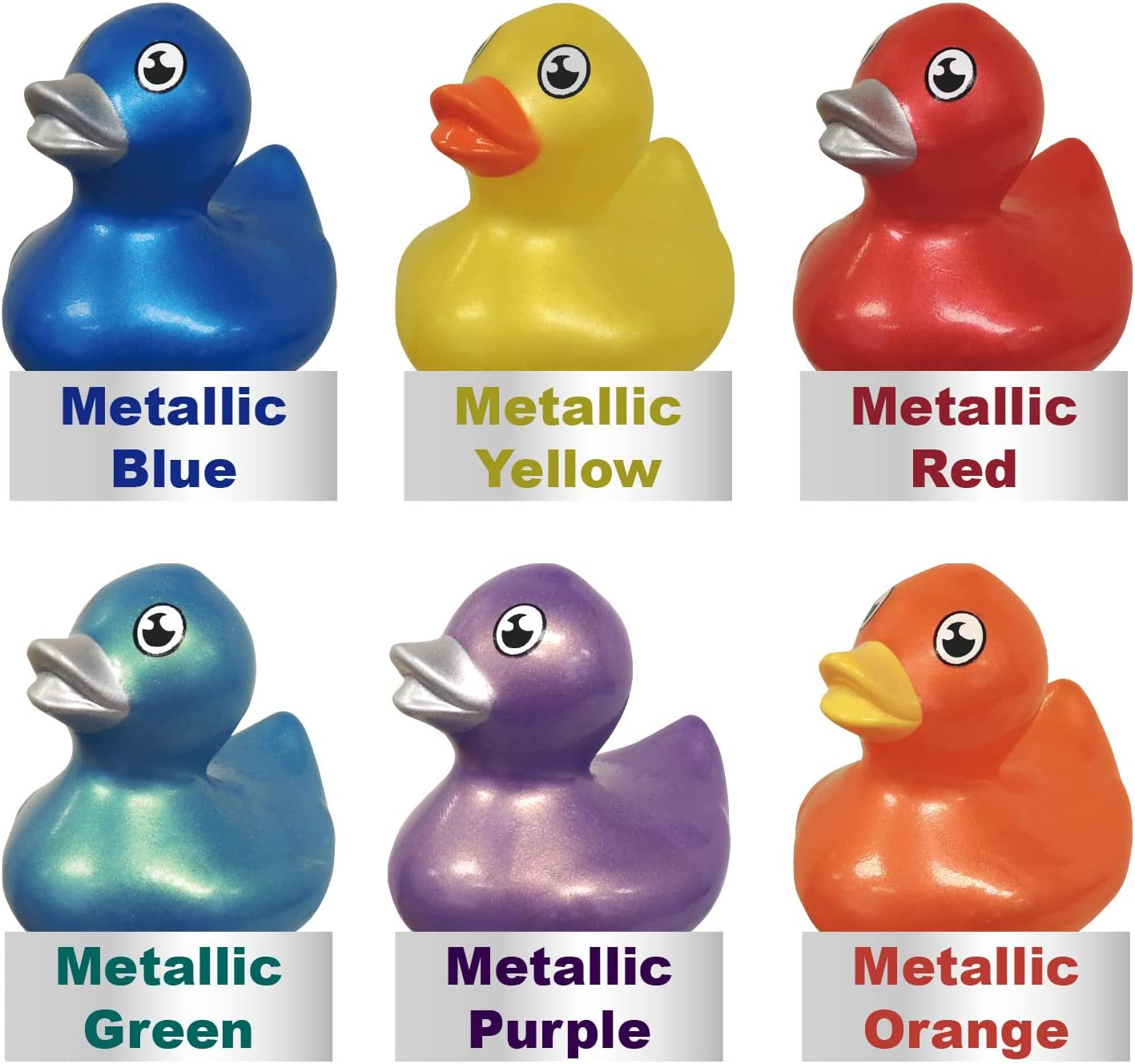 [8Pcs Pack, Random Color] Metallic Rubber Duck | Bath Toys | Kids Party Gift | Souvenir | Decoration | Party Favor | Pool Party | Rubber Duck 5.7Cm Metallic image number 5