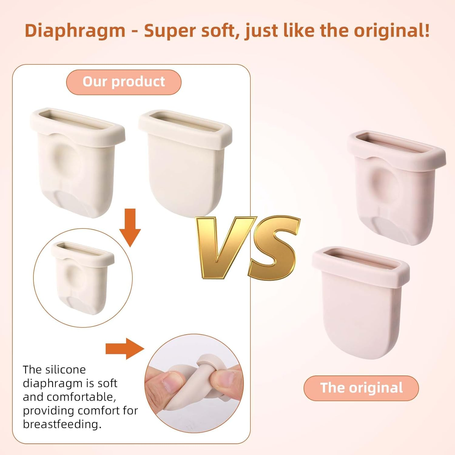 6Pcs Breast Pump Parts for Eufy, Silicone Diaphragms & Duckbill Valves Wearable Breast Pump Replacement Accessories Compatible with Eufy S1 Pro/S1/E10/E20 image number 1