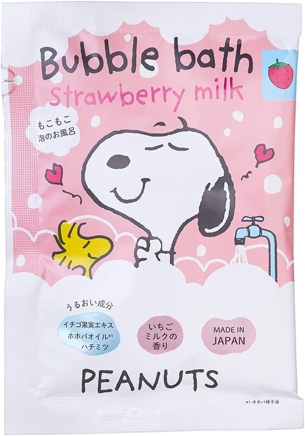 Global Product Planning Snoopy (Peanuts) Bubble Bath Gift, 1.1 Oz (30 G) X 4 Packets (Mokomoko Bubble Bath, 4 Servings, Made in Japan) image number 1