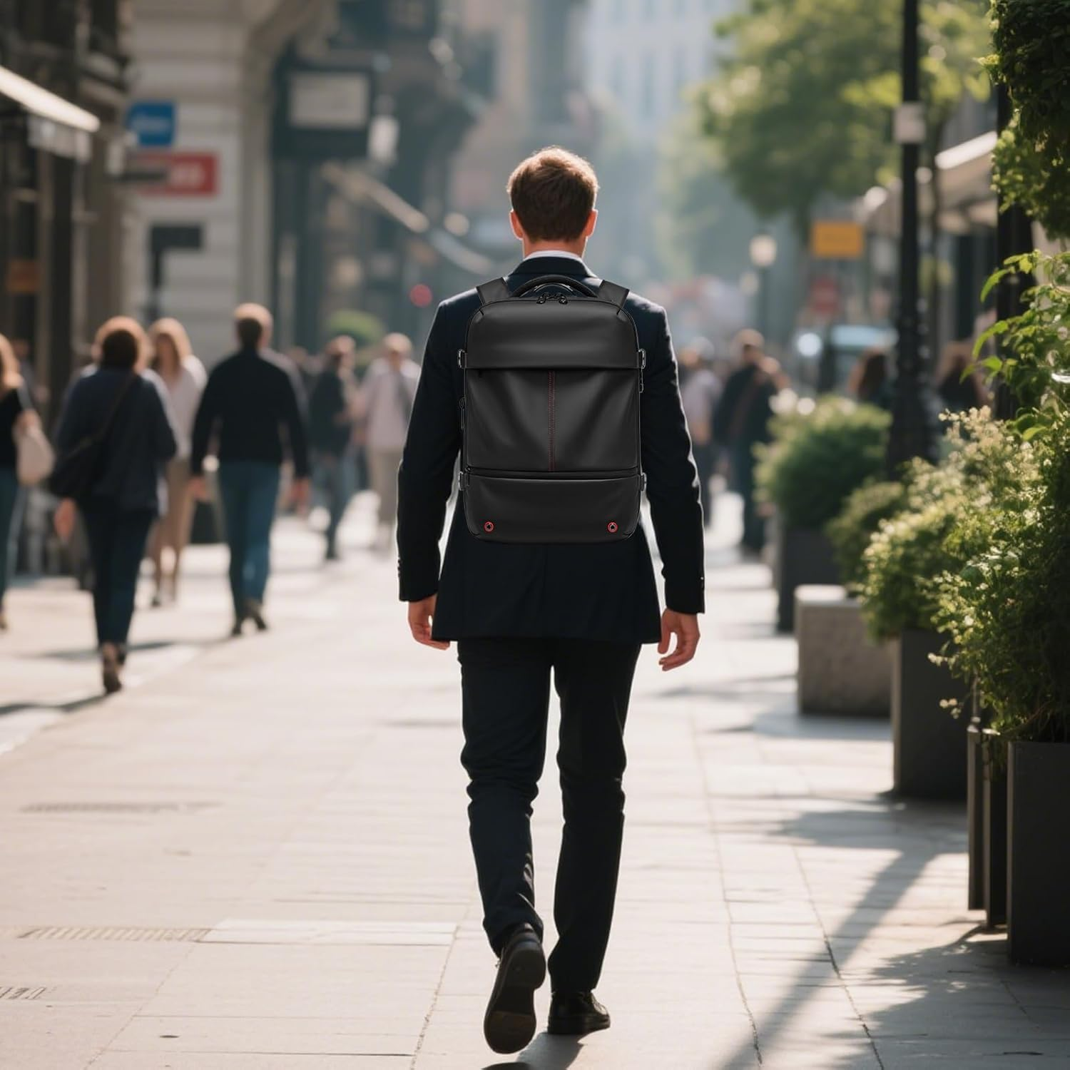 Vacuum Backpack - Travel Backpack | Carry-Ons Hand Luggage Bag | Cabin Bag | 48L Large Capacity Expandable Travel Rucksack | Laptop Bag for Business Trip Ranch Overnight Adventure Urgency image number 4