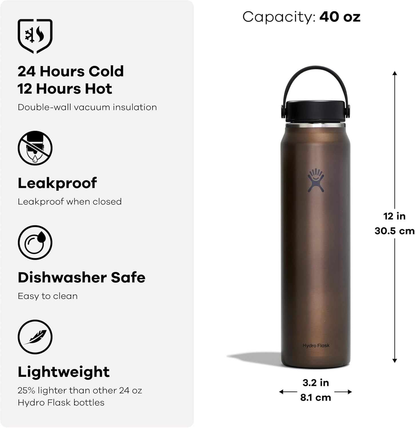 Hydro Flask 40 Oz Lightweight Wide Flex Cap Quartz image number 6