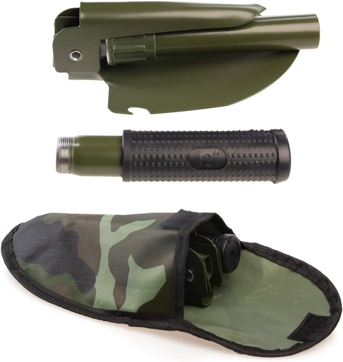 AIMALL Folding Multi-Function Soldier Shovel, 15.7In Compact Military Survival Spade with Pick, Saw, Compass, Bottle Opener, for Camping, Hiking, Digging, and Outdoor Emergency Use image number 6