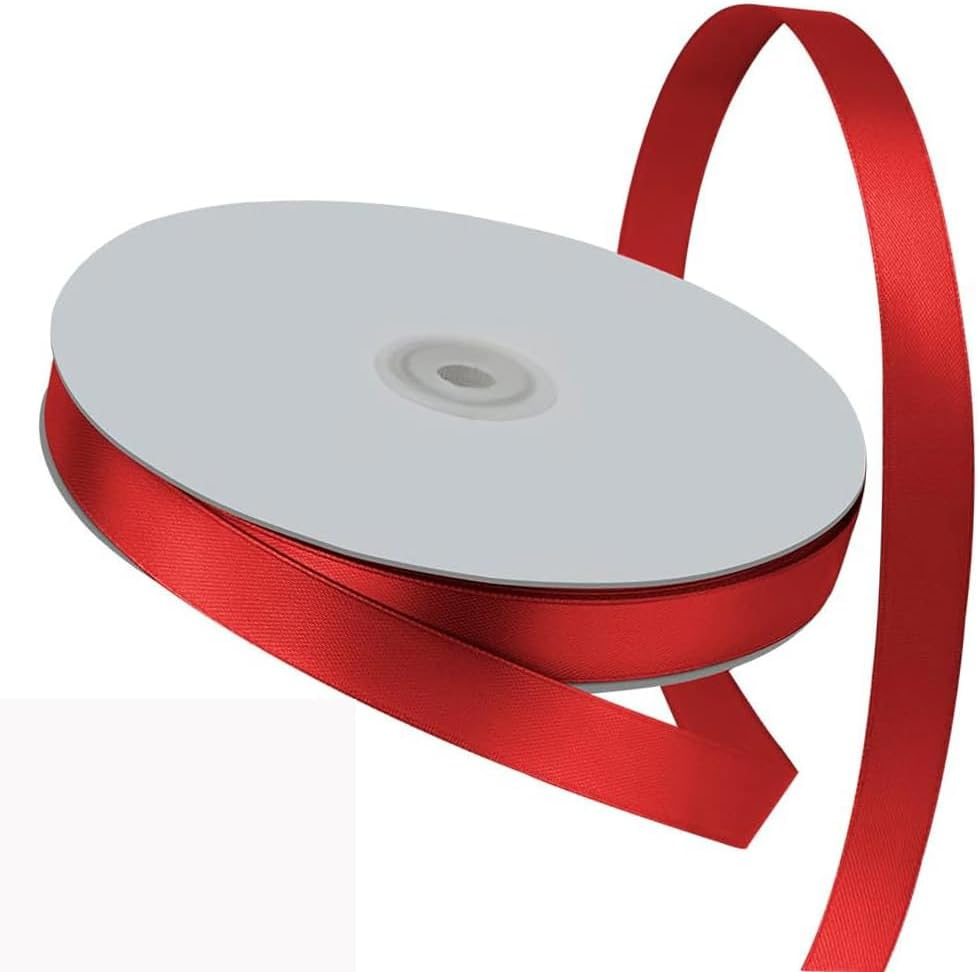 Satin Ribbon, 3/8Inch(10Mm) X 100Yards Double Sided Solid Polyester Ribbon Roll for Gift Wrapping Invitation Floral Arrangement Hair Balloons Craft Sewing Wedding Party Home Decoration (Green)