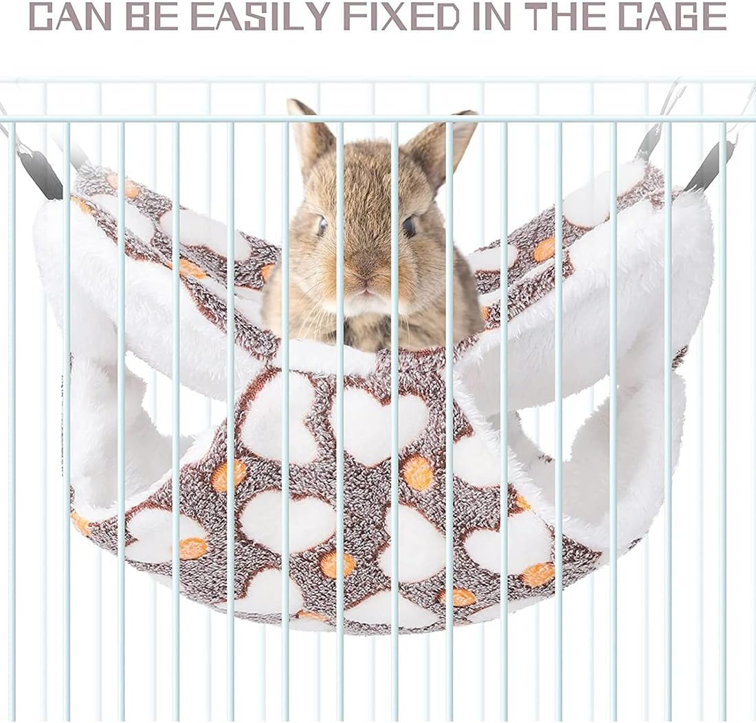 Weddhuis 1 Piece Guinea Pig Hammocks for Rats Ferrets Small Animal Soft Warm Fleece Pets Cage Accessories Hanging Small Animal Beds for Sleeping Hamsters (Star)