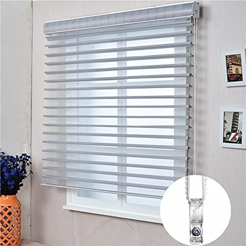 ZUJIACUN 8 Pcs Clear Plastic Curtain P Clips, Child Safety Cord Holder for Roller & Vertical Blinds, Includes Screws & Pillars, Ideal for Roman Shades & Curtains image number 1