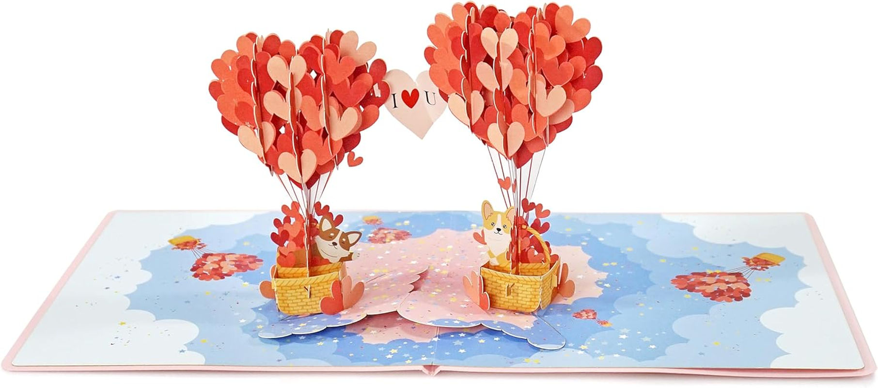 CUTPOPUP Corgi Couple Valentines Day Card Pop Up, Anniversary Card, 3D Popup Greeting Love Card (Corgi Couple Airballoon) LO167AU1515 image number 6