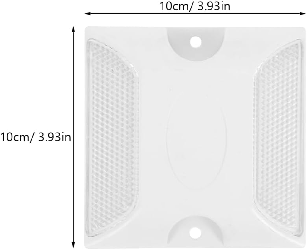 Reflective Road Studs Pavement Markers 4Pcs ABS Raised Plastic Highway Accessories High Visibility Reflectors for Driveway Entrance Night Safety - Yellow image number 4