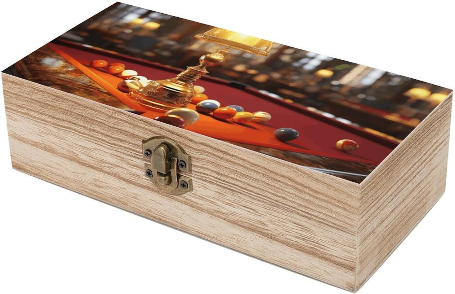 Billiards Wooden Box Wood Wedding Keepsake Boxes with Lids Small Decorative Boxes Lightweight Wooden Memory Storage Box for Crafts Keepsakes Jewelry Photo Letter Storage image number 5