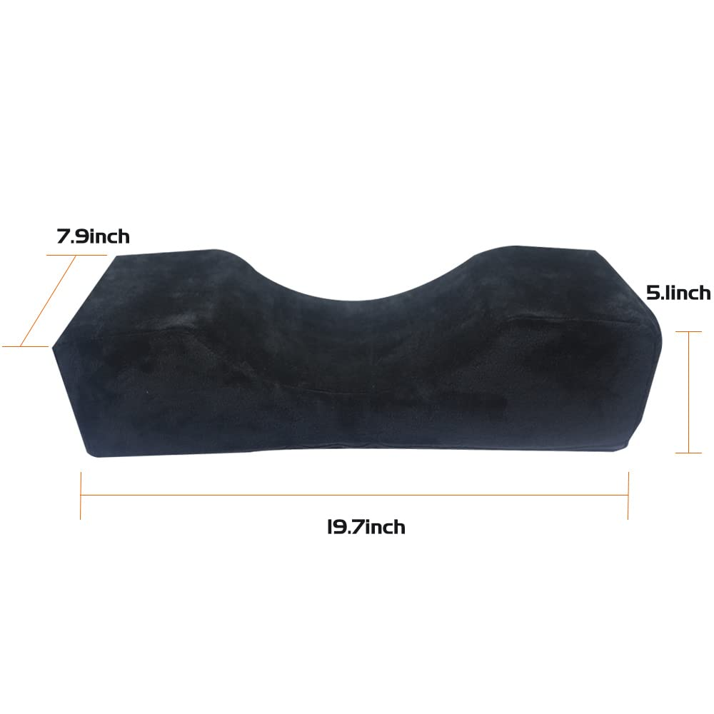 Mnpartnery Salon Eyelash Extension Neck Pillow - Comfortable Velvet Beauty Memory Foam Pillow,To Protect the Neck When Used for Lash Extension Grafting Make up (Black) - Black image number 2