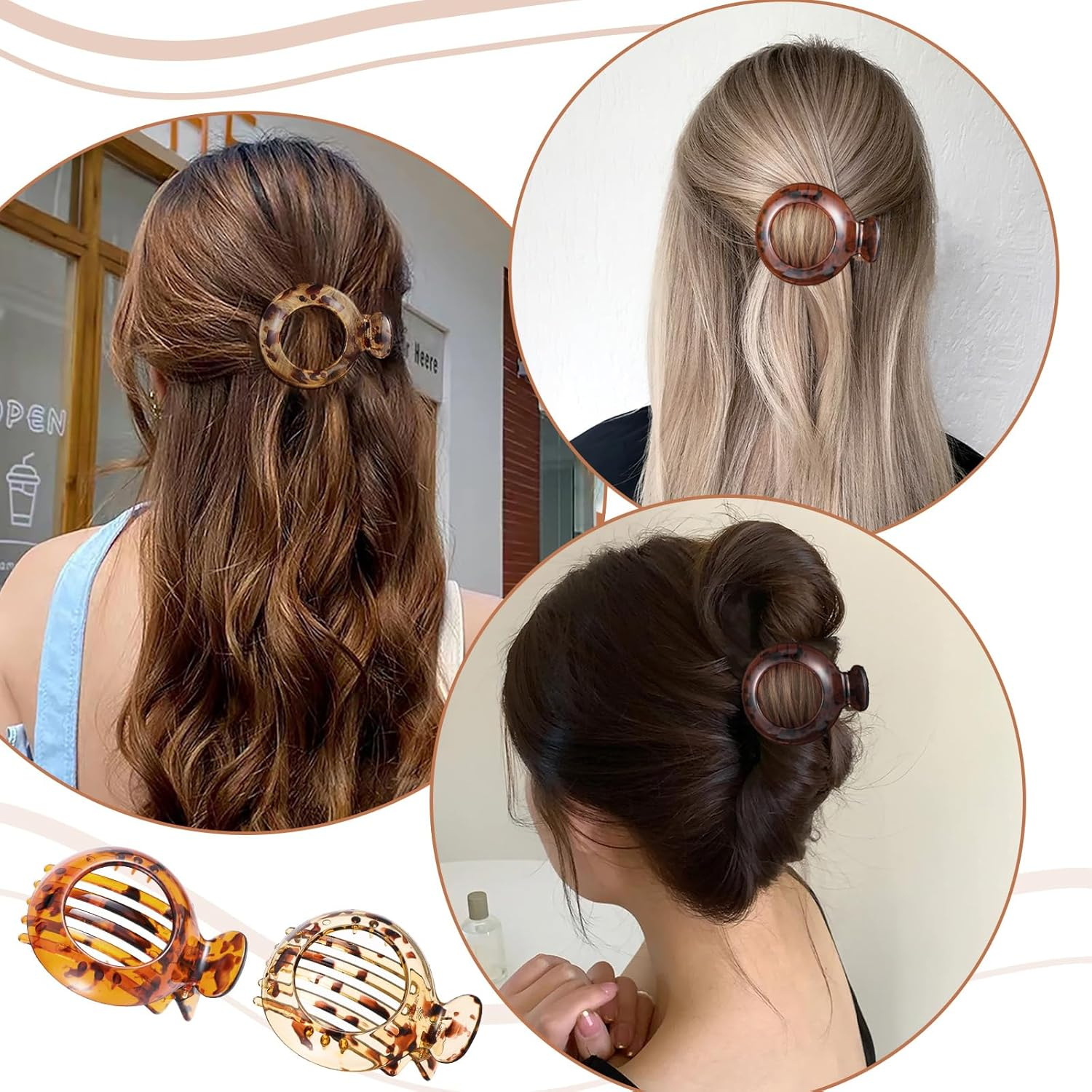 KFHENSOMR 2Pcs Small Hair Clip for Thin Hair Non-Slip Flat Hairs Claw Catch Jaw Clamp Resilient Spring Action Ideal for Everyday Accessory Clamps Hairs Accessories for Women image number 6