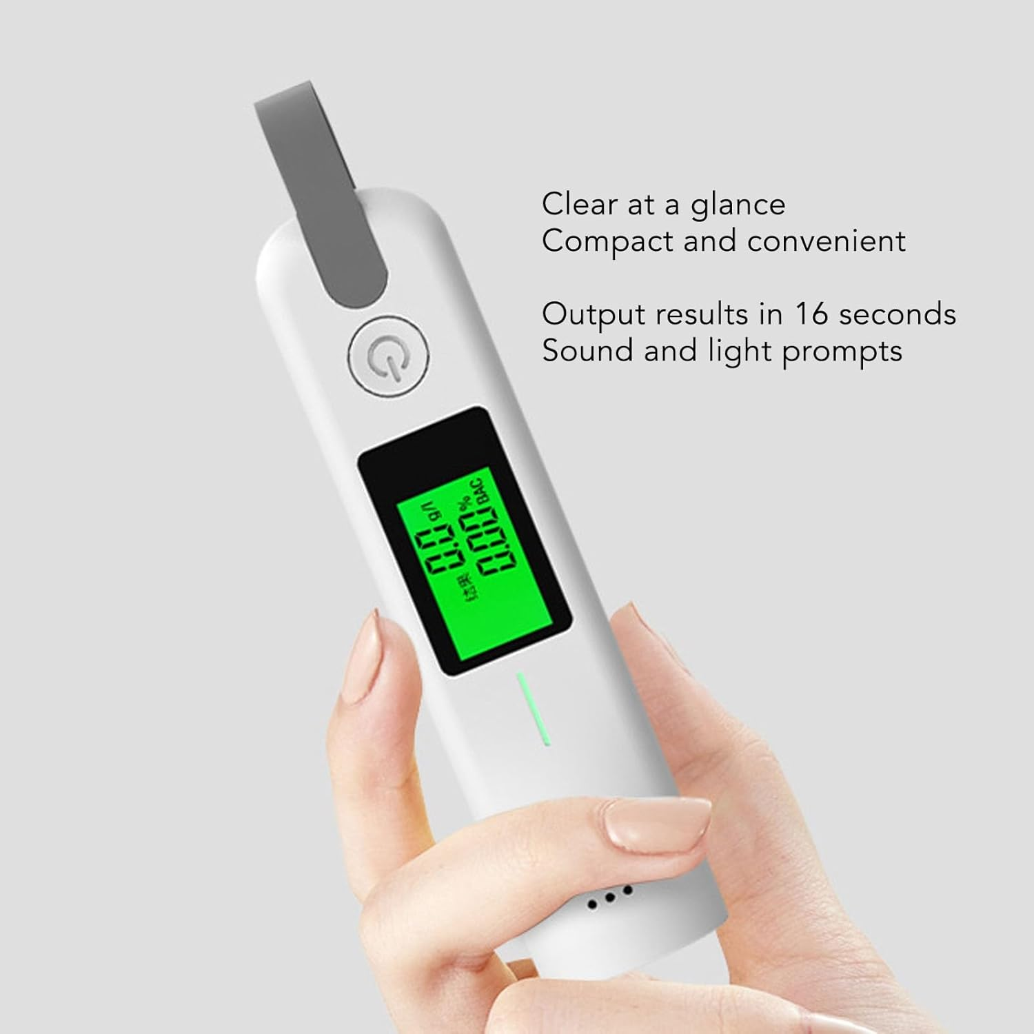 Breathalyzer, Portable Breath Alcohol Tester with Quick Response, Wireless Drunk Analyzer Alcohol Detector for Home (Black) (White) image number 2