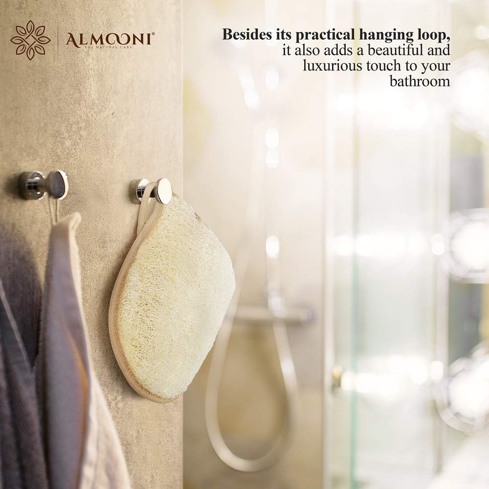 Premium Exfoliating Loofah Glove Pad Body Scrubber. Our Mitt Gloves Are Made of Natural Egyptian Shower Loufa Sponge and Soft Cotton Materials (2 Pack) image number 5