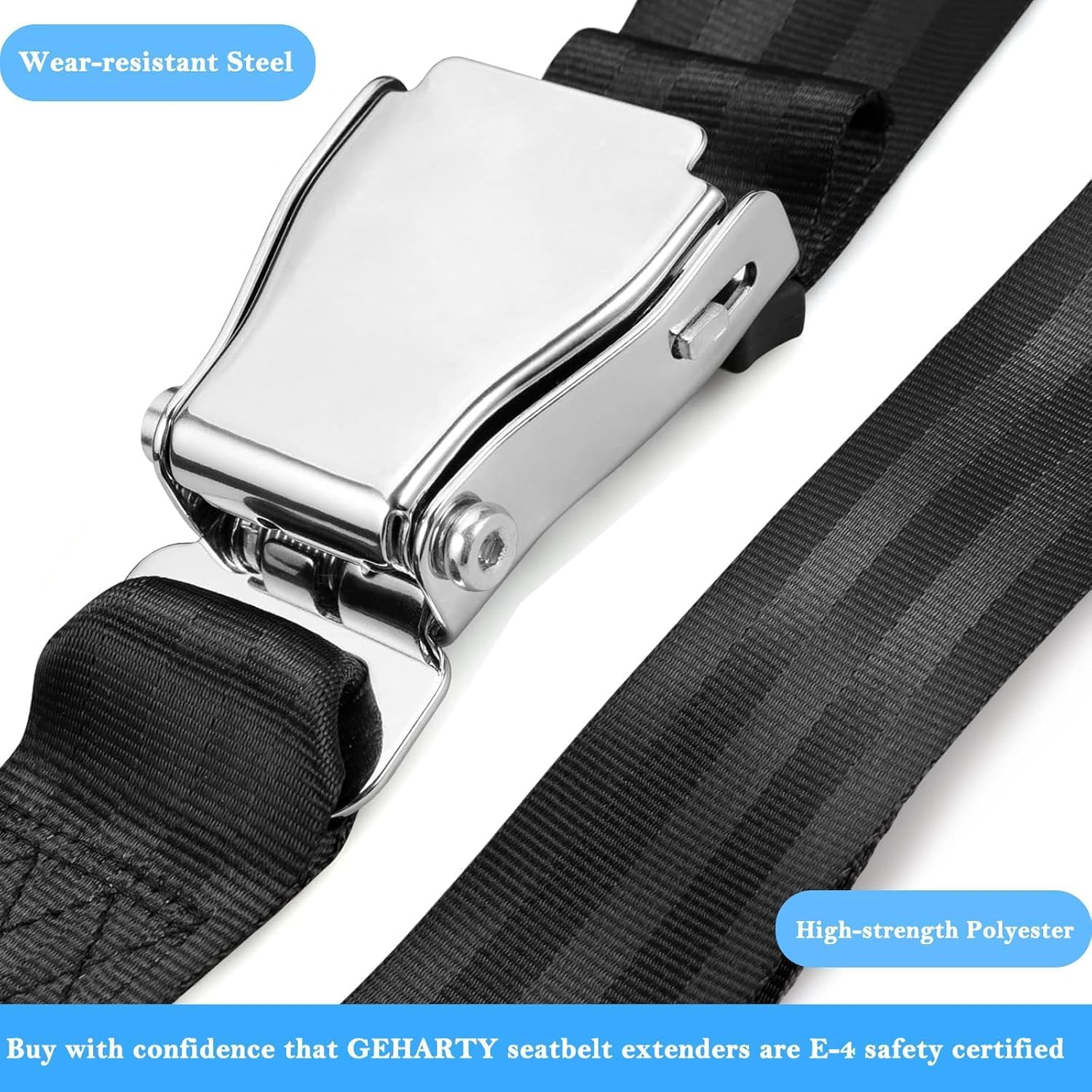 7-31" Adjustable Airplane Seatbelt Extender, Seat Belt Extension, Airlines Rigid Seat Belt Buckle Extender with Travel Essentials Airplane Phone Holder image number 3