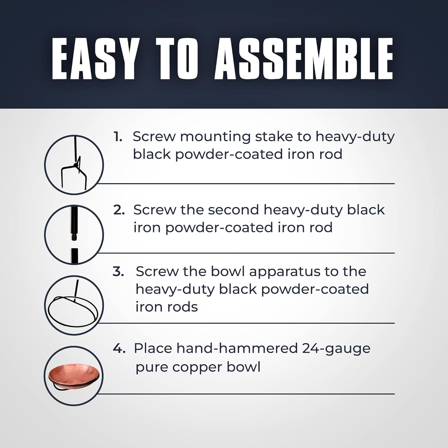 Monarch Abode Pure Copper Standing Bird Bath, Hand-Hammered Detachable Outdoor Bird Feeder, Bath, & Bowl with 34"" Iron Stand, Decor for Garden, Backyard, Patio, & Deck image number 5