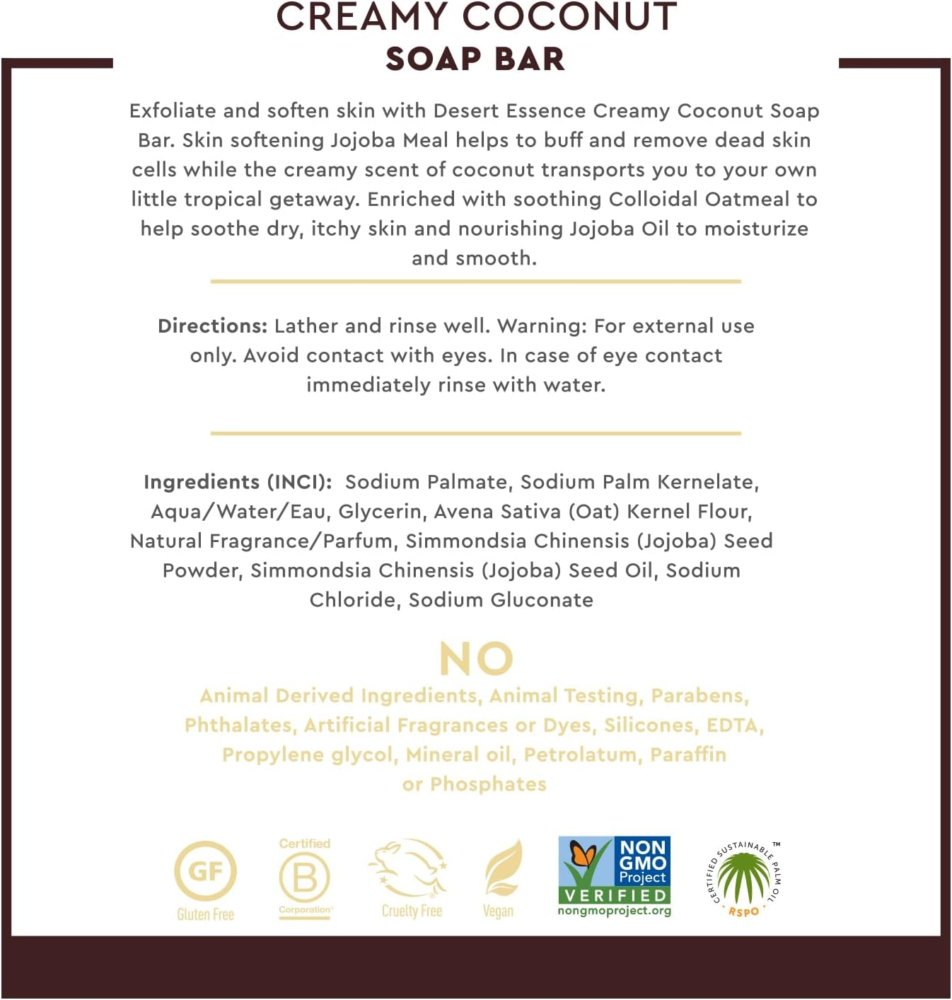 Desert Essence Bar Soap, Creamy Coconut, 5 Ounce image number 5