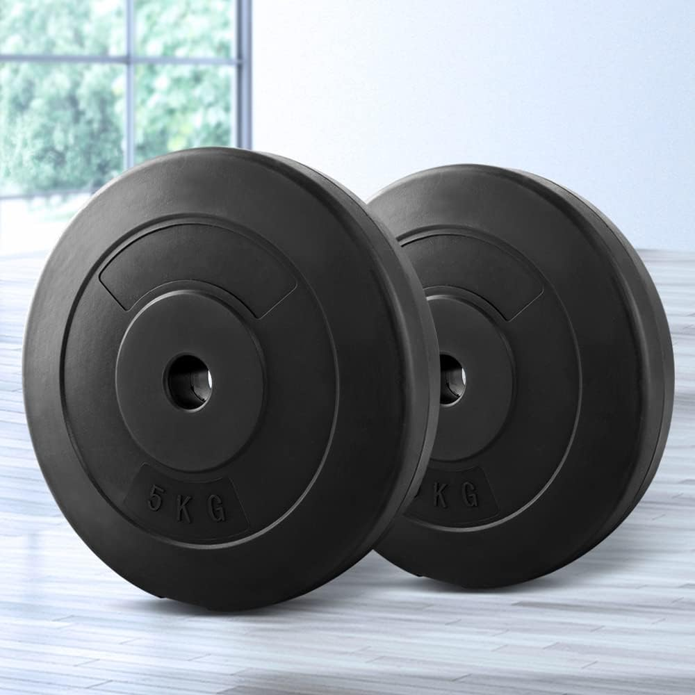 Everfit 10Kg Barbell Weight Plates, Barbells Weights Set Bumper Plate Strength Training Exercise Fitness Equipment for Home Gym, with Edged Ring Sets of 2 image number 2
