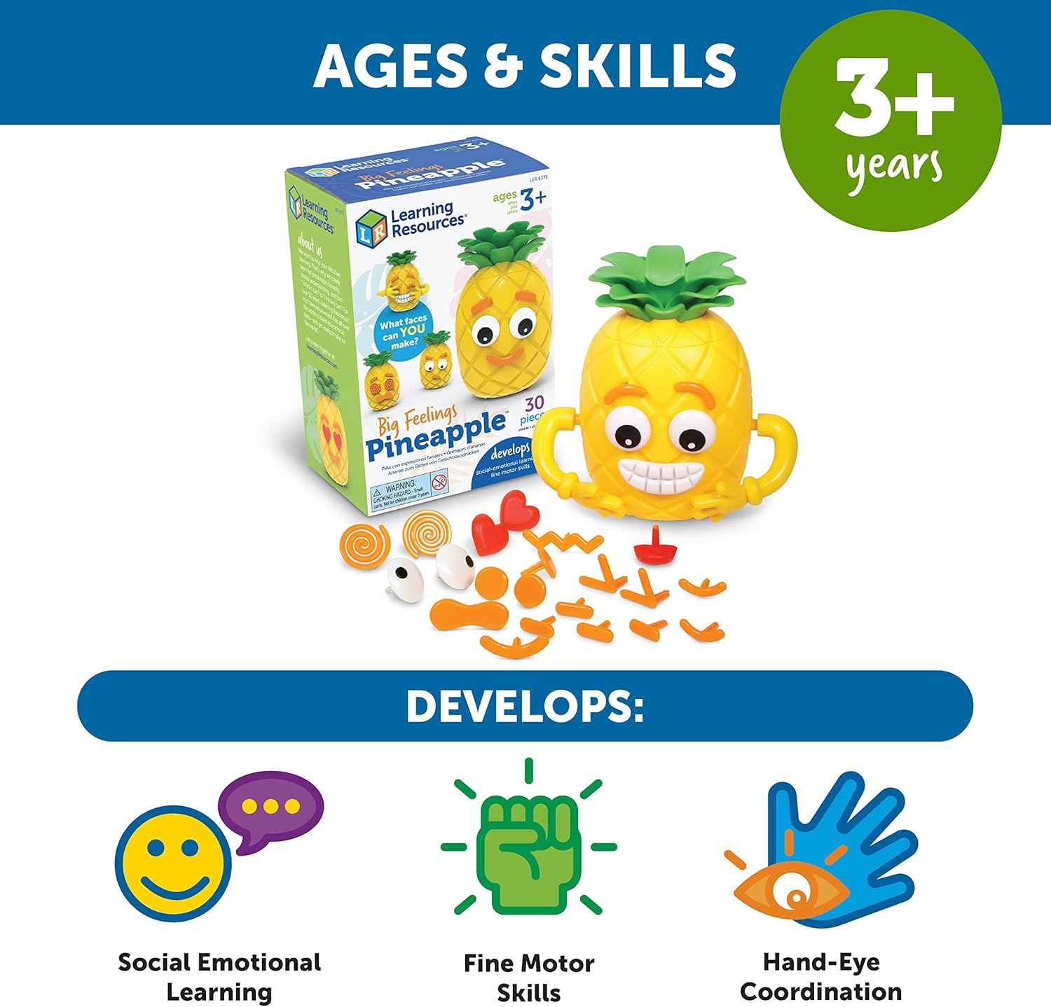 Learning Resources Big Feelings Pineapple, Social Emotional Toy, Creative Play, Body Awareness, for Kids, Ages 3+ image number 6