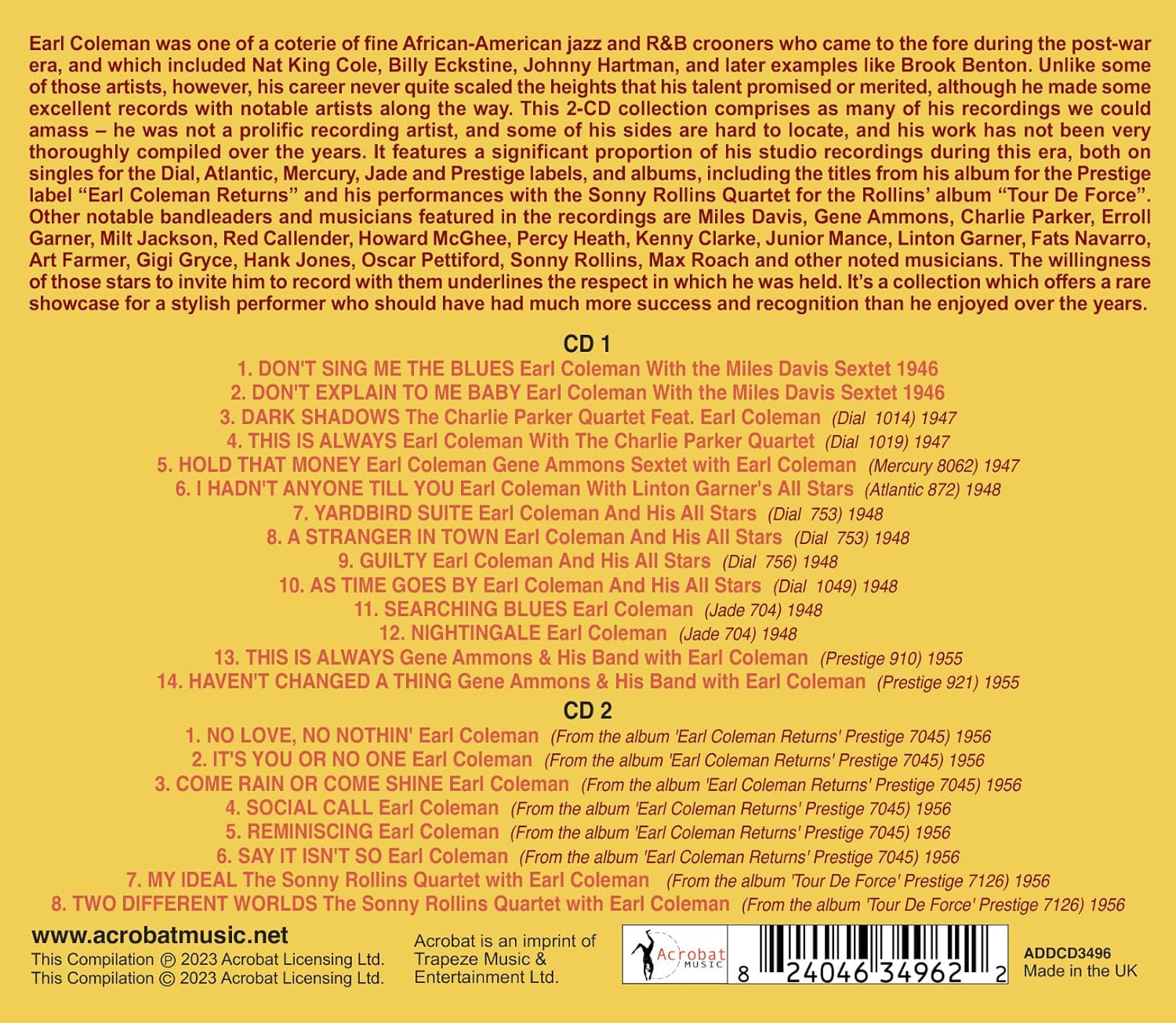 Early Years - the Collection 1946-56 (2CD) image number 1