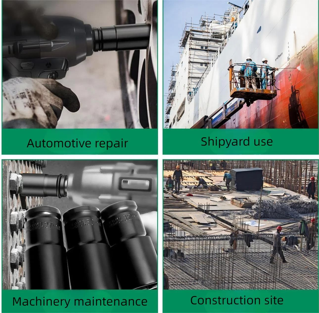 32MM Impact Socket 1/2 Inch Drive, Deep 6-Point Wheel Nut Socket Set, CR-MO for Easy Car Repair, Mechanical Maintenance, and Home Use image number 4