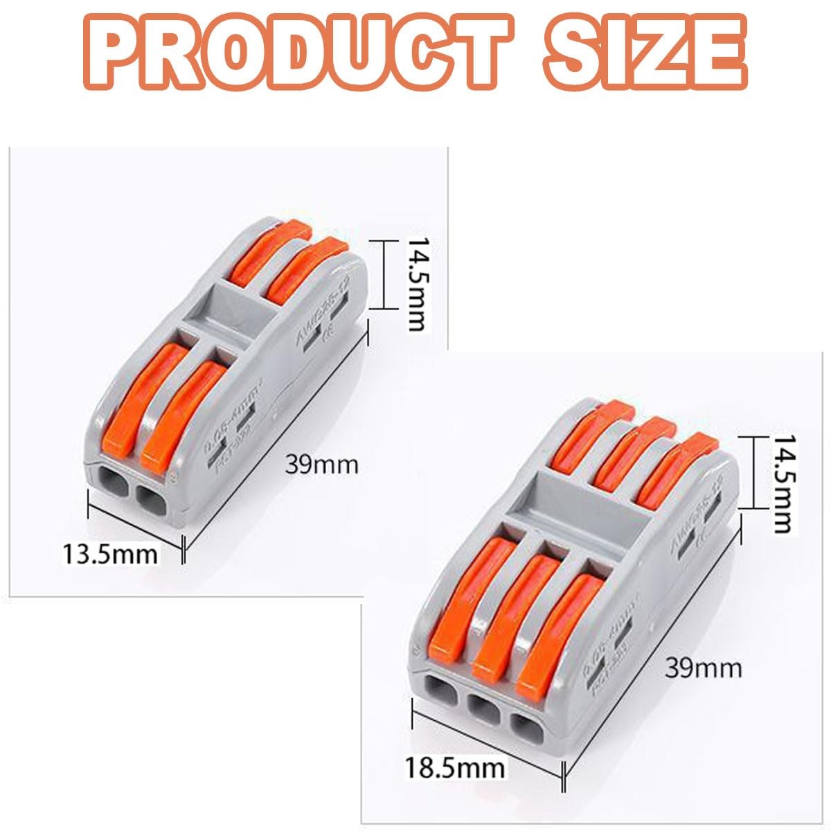 BEANPRECOY 30Pcs Compact Wire Conductor Connector Terminal Block Aigreat Lever Nut Assortment Conductor Wire Connectors Circuit Inline Splices Electrical Butt Terminal Connectors for 28-12 AWG PCT-2-3 image number 3