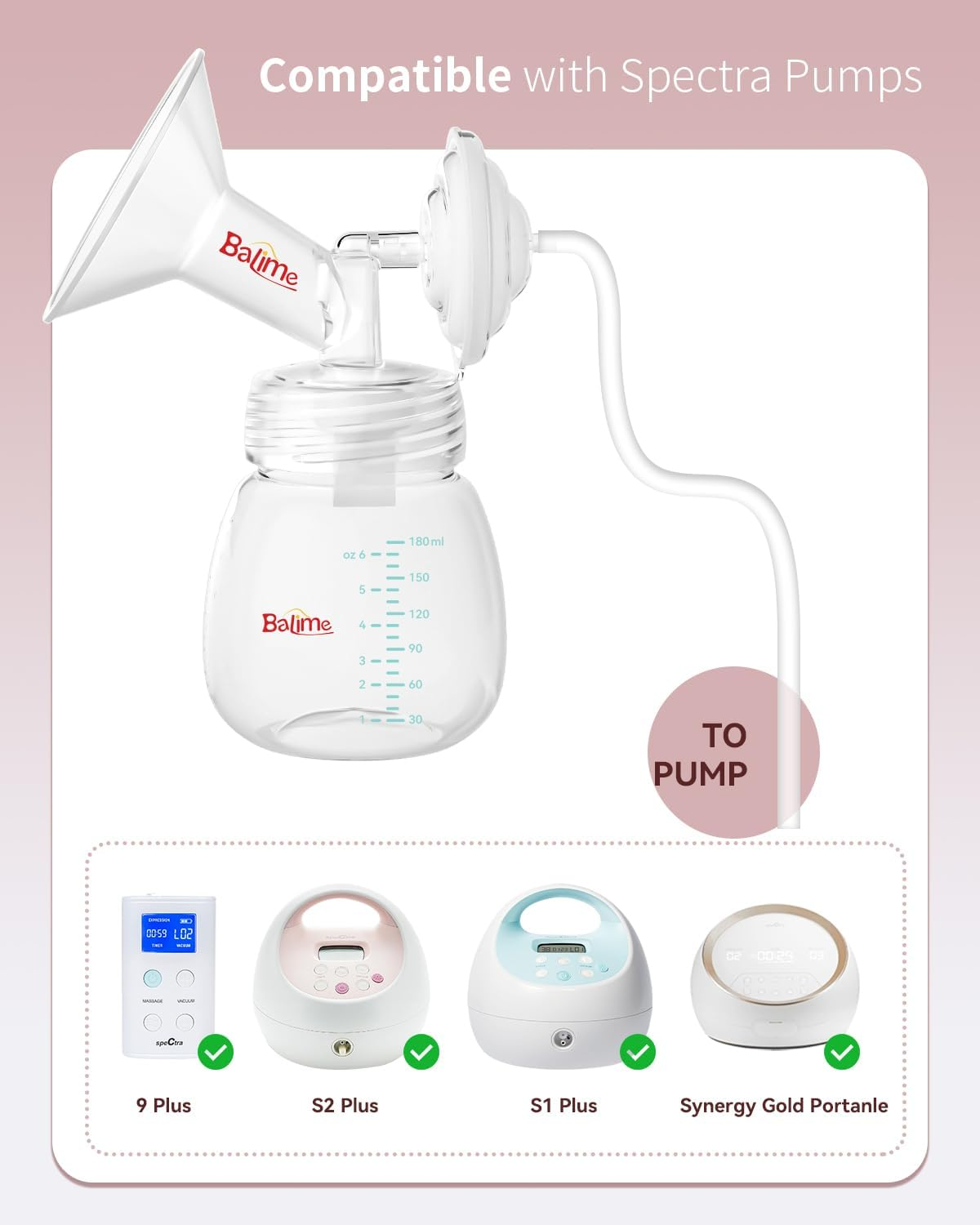 BALIME Breast Pump Parts Compatible with Spectra S1/S2/9 Plus, Not Original Accessories,Wide-Mouth 24 Mm Flange, Replaces Spectra Shield（2Pcs） image number 6