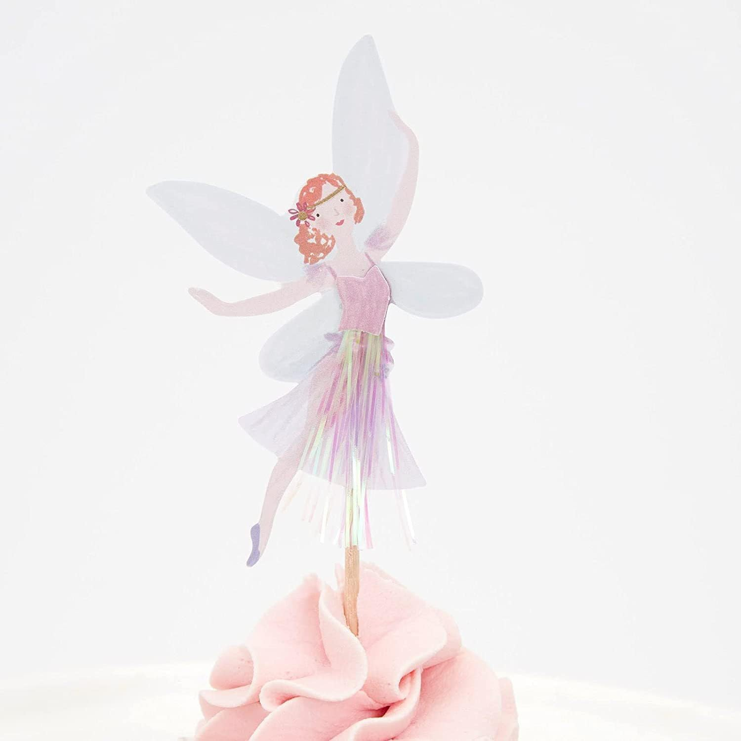 Fairy Cupcake Topper, 24 PCS Birthday Party Decoration, Wing Angel Theme, Ballet Dancer Cake Decorations, Pink image number 4