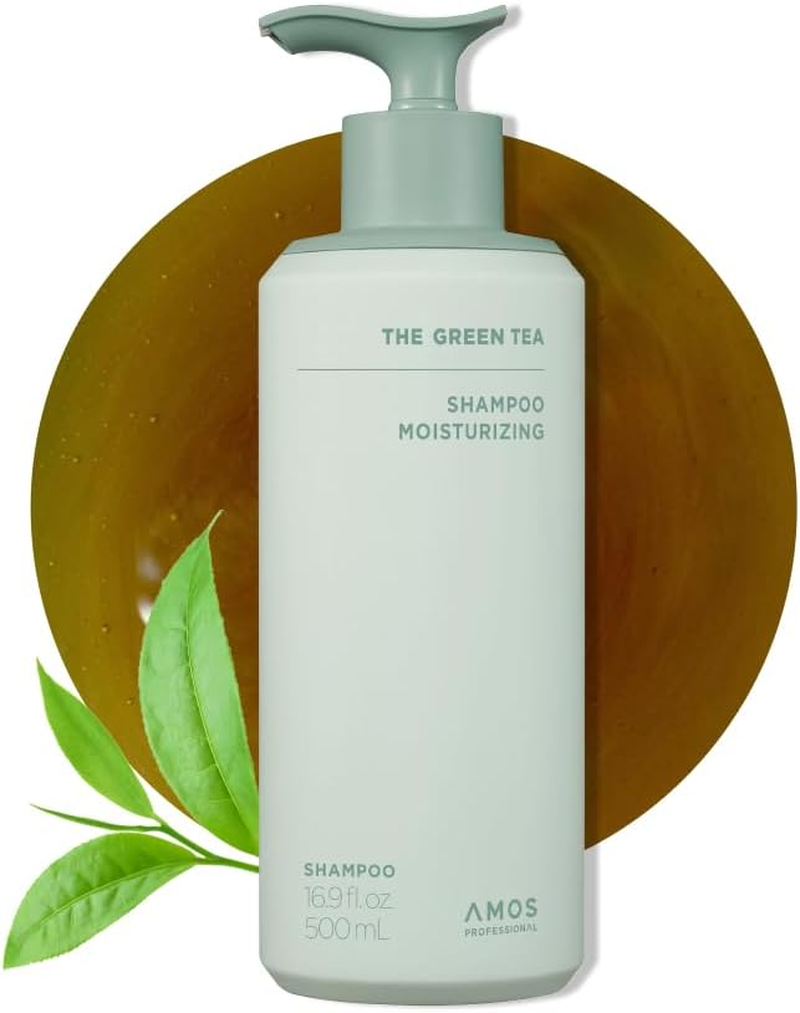 AMOS PROFESSIONAL the Green Tea Shampoo Moisturizing for Thinning Hair, Korean Shampoo for Dry Scalp L Flaky & Itchy Scalp, Strengthening Hair, All Hair Types, 16.9 Fl.Oz image number 2
