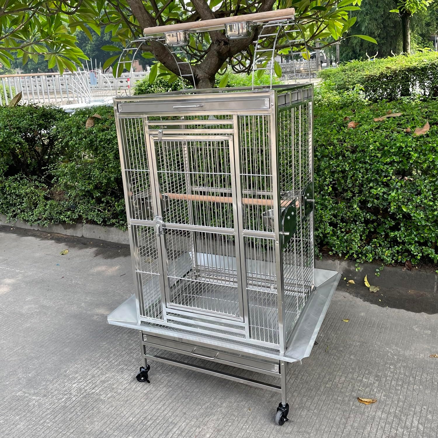 BMWPET SUS201 Stainless Steel PLAYTOP Style Bird CAGE Parrot CAGE 150Cm