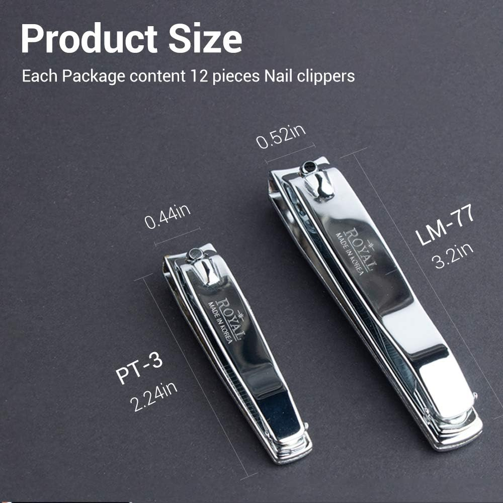 [Made in Korea] 12Pcs ROYAL Nail Clippers, Curved Blades, Medium Size image number 1
