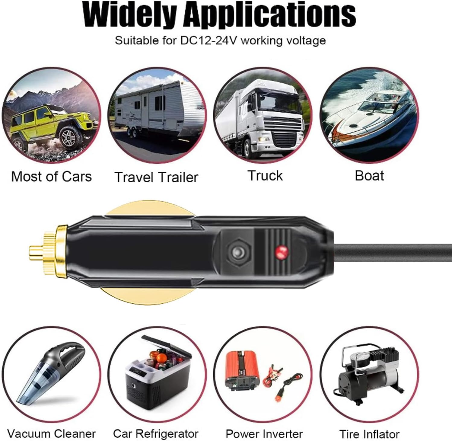 For Starlink Mini Power Cable Direct to Cigarette Adapter, 18AWG Car Charger Universal Power Cord, PVC Pure Copper, Plug and Play, for Cars Trucks Buses Lorries Boats (10M) image number 4