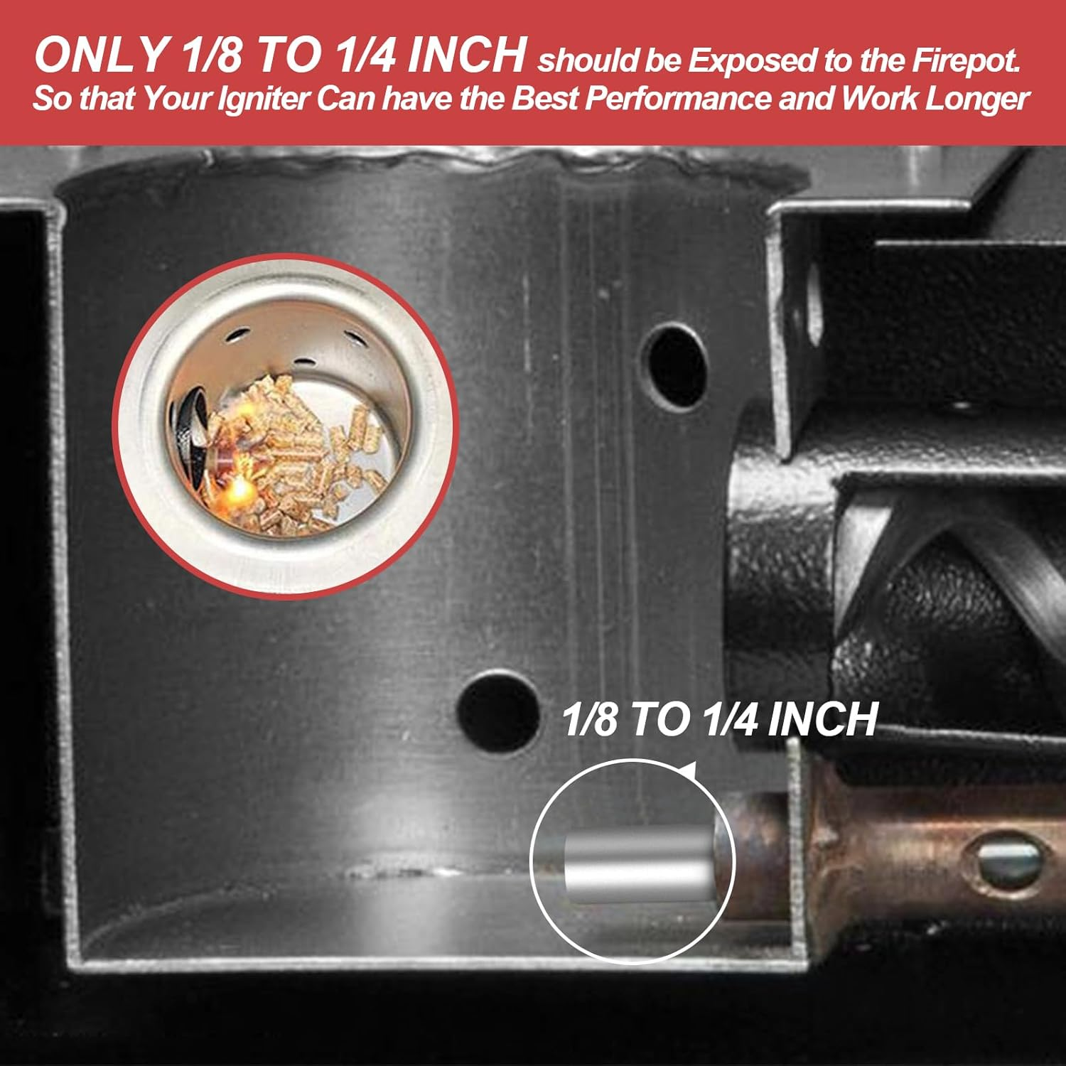 2 Pack Grill Hot Rod Ignitor Kit Replacement Parts for Pit Boss, Pellet Grill Igniter Rod Heating Element Hot Igniter Kits Compatible with for Traeger & Camp Chef Grill, with 2 Fuses image number 4