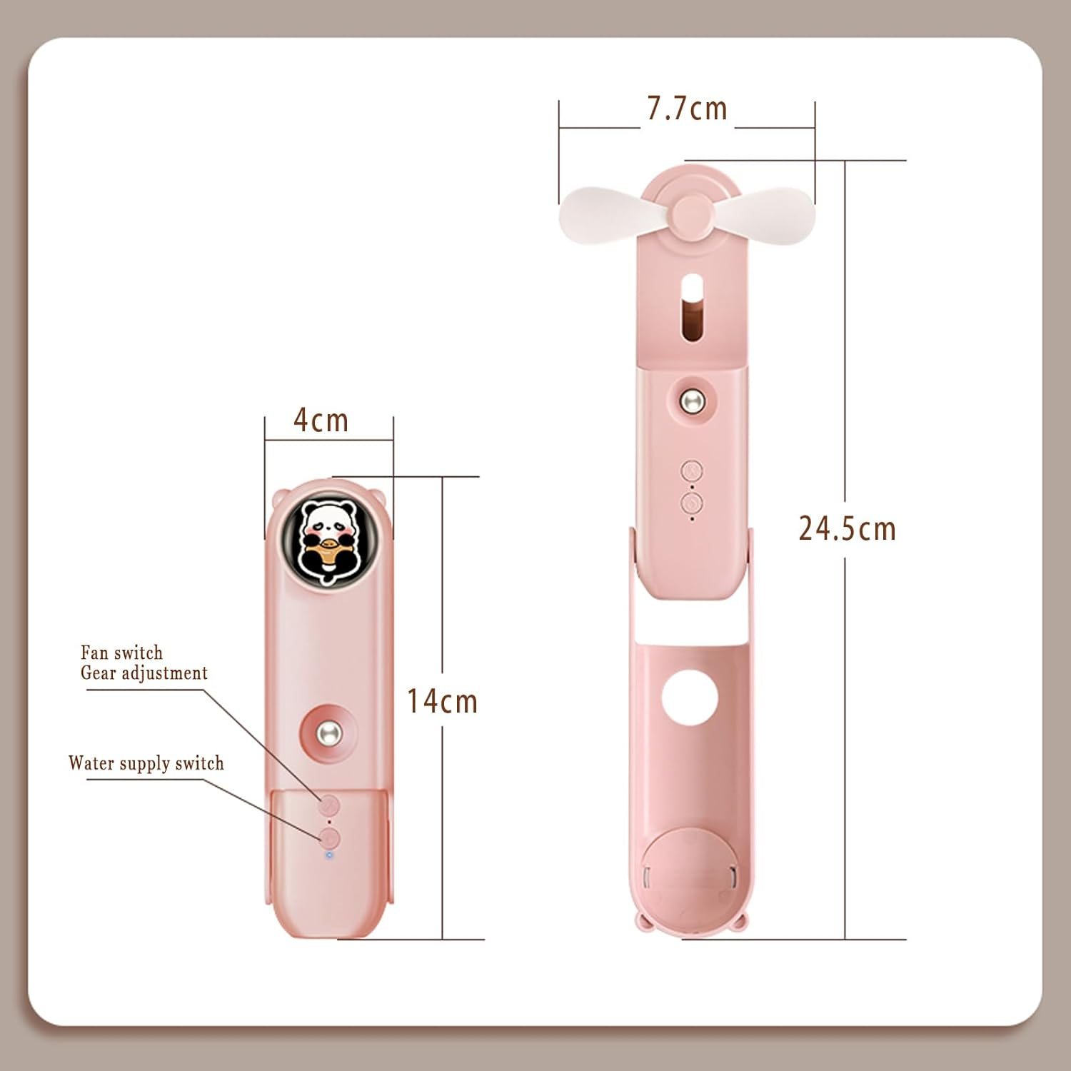 Portable Handheld Fan, Mini Rechargeable Handheld Fan, USB Spray Fan With，Pocket Fan, USB Powered Folding Personal Fan, Good for Travel, Eyelashes, Cute Small Pocket Fan for Women, Girl（White） image number 2