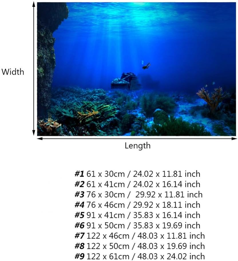 Aquarium Background HD Undersea Coral Reef Photo Wall Paper Aquarium Fish Sea Mural XXL Undersea Underwater World Wall Decoration (76 * 46Cm) image number 2