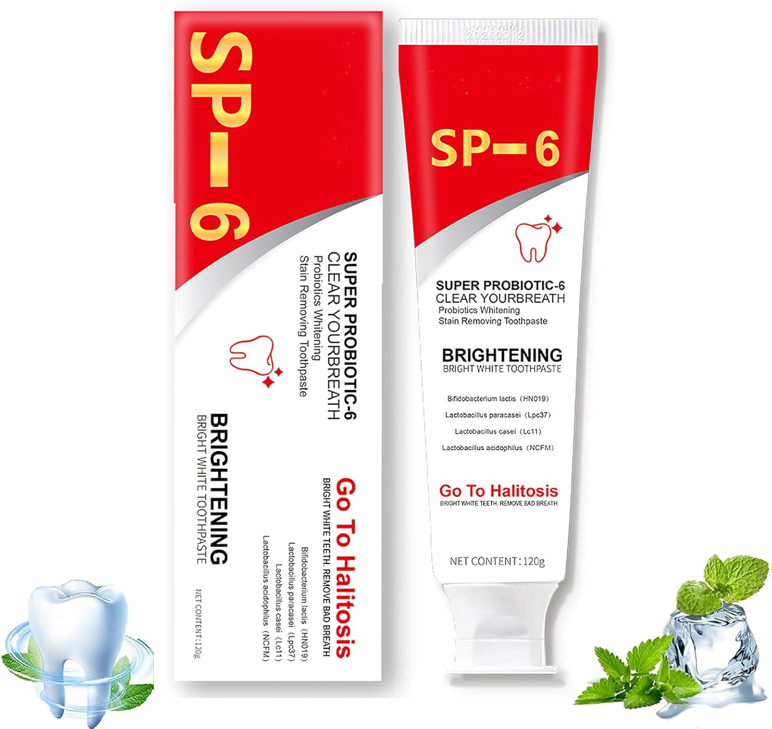 SP-6 Ultra Whitening Toothpaste, Deep Cleaning Care Fresh Breath Super Probiotic Toothpaste with Probiotic Oalance Oral Microbiot,120G/4.23Oz (1) image number 6
