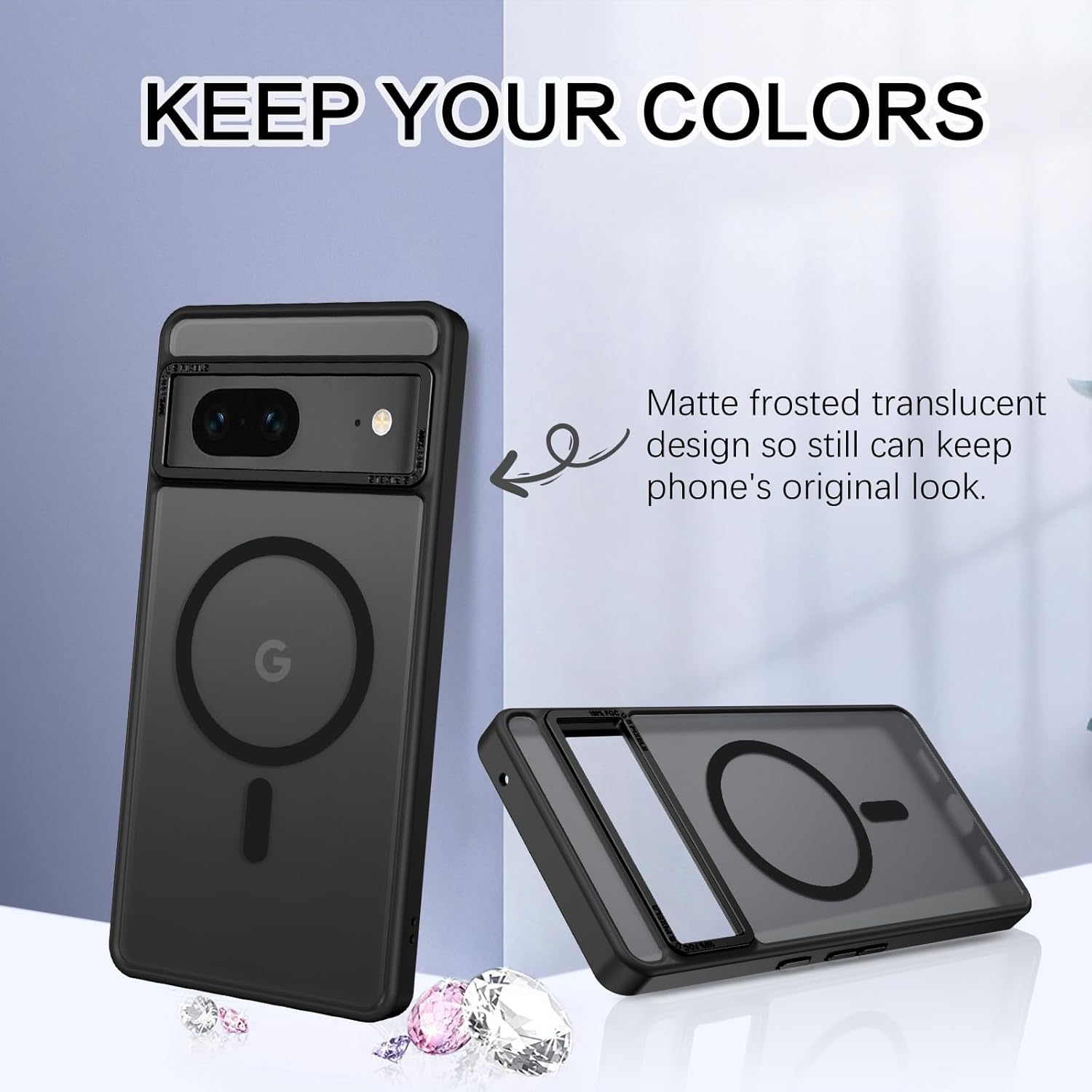 BENTOBEN for Google Pixel 7 Case, Magnetic Skin-Friendly Touch Slim Matte Phone Cases Compatible with Magsafe Wireless Charging, Rugged Shockproof Full Body Protective Cover for Pixel 7 6.3 Inch Black image number 2