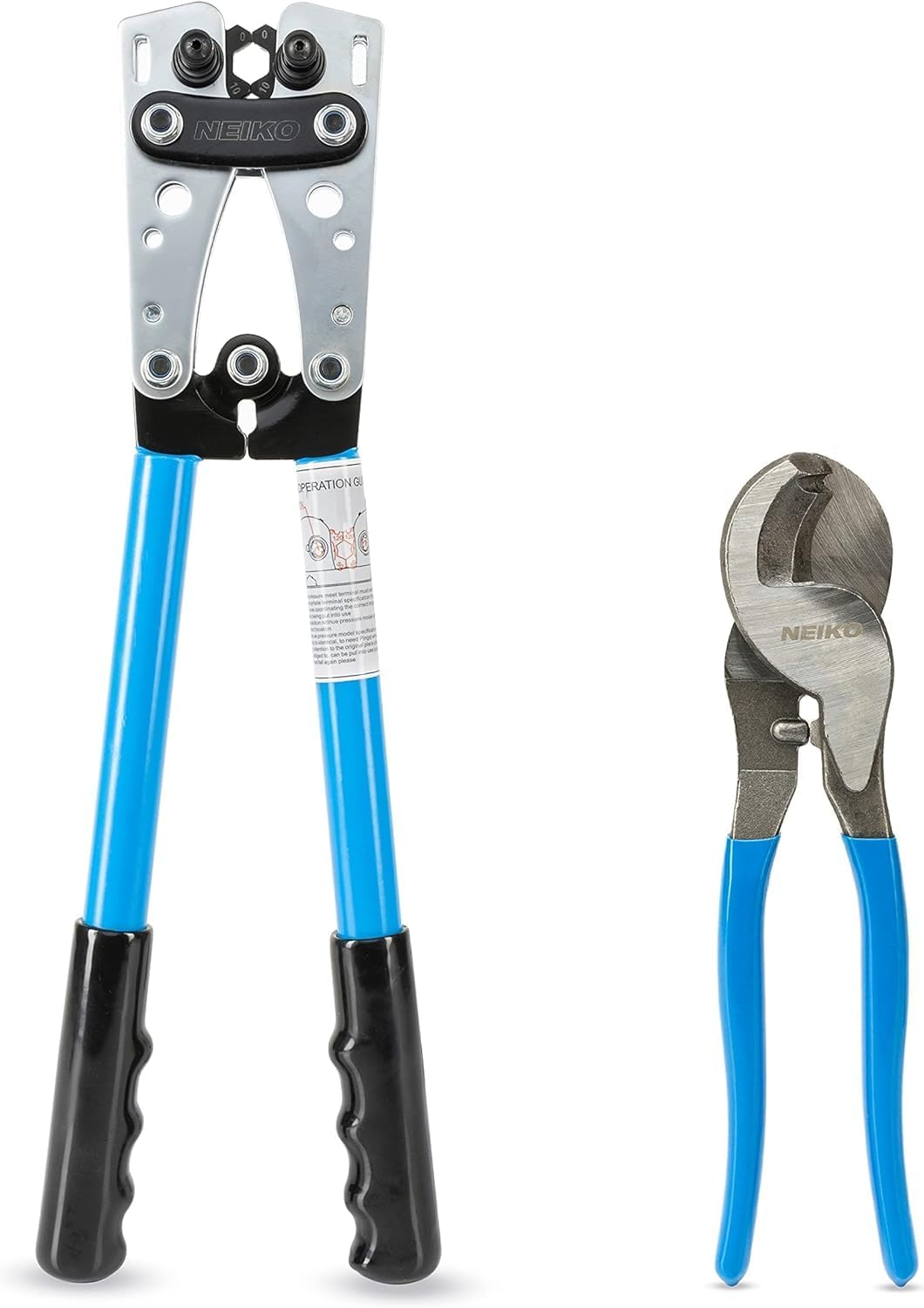 NEIKO 02039A Lug Crimping Plier and Cable Cutter Set, Battery Cable Crimping Tool, 8-0 AWG, 6Mm - 50Mm, Electrician Wire Crimper Tool image number 1