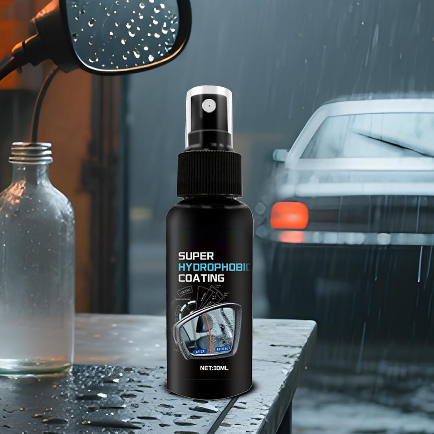 Humkopnl Windshield Ceramic Coating | 30Ml Automotive Glass Rainproof Coating Agent,Anti-Fog Auto Window Restorer for Safe Driving Vehicle Maintenance Exterior Daily Care Rear View Mirror image number 5